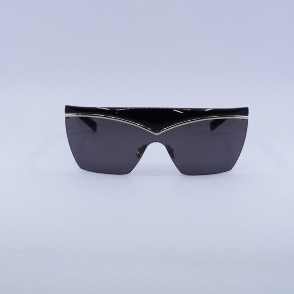 Saint Laurent Paris Saint Laurent SL614MASK 001 Sunglasses Black Shield Frame Size ONE SIZE - 2 Thumbnail