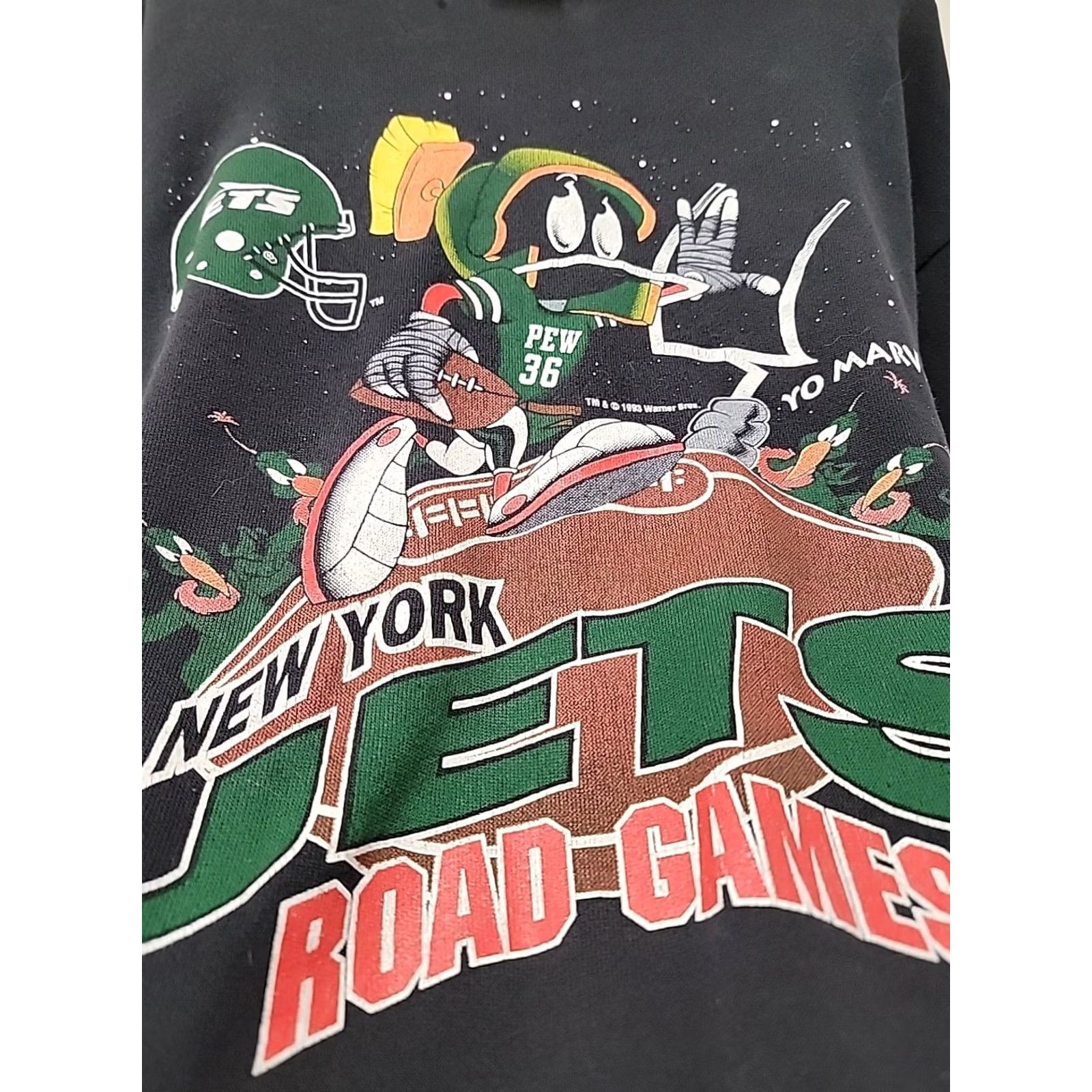 Vintage VINTAGE Artex Sweatshirt Jets Black Marvin the Martian Men’s L Sweatshirt Size US L / EU 52-54 / 3 - 4 Thumbnail