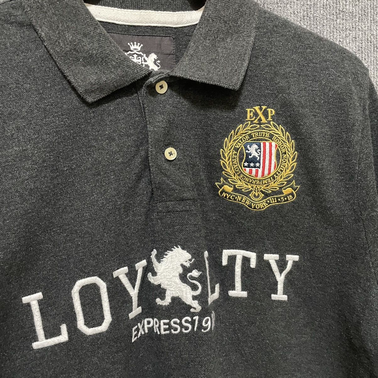 Express × Vintage Y2K Express Loyalty Embroidery Spell Out Polo T Shirt Size US L / EU 52-54 / 3 - 2 Thumbnail