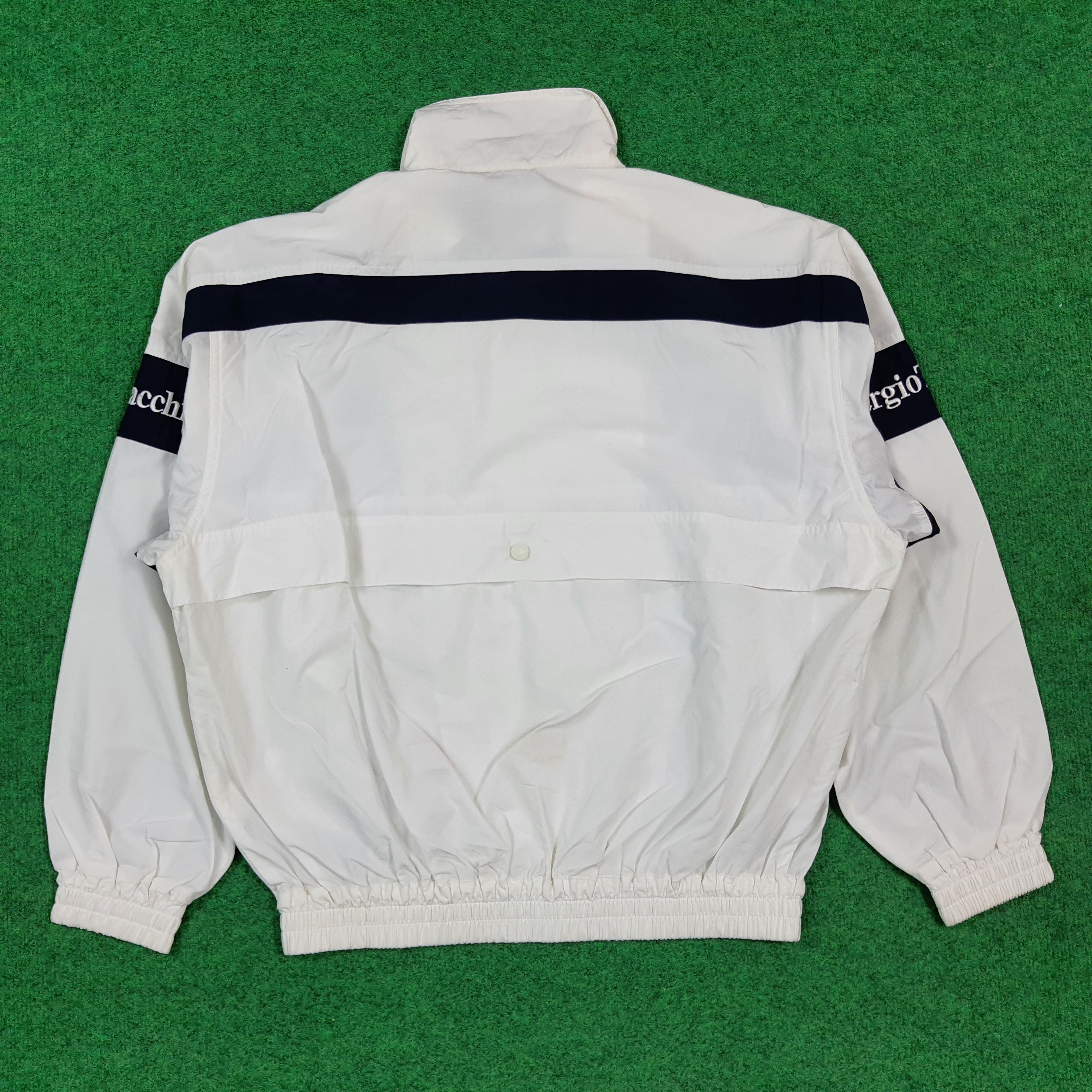 Sergio Tacchini Vintage Sergio Tacchini Sport Zipper White Jacket C296N29 Size US L / EU 52-54 / 3 - 3 Thumbnail