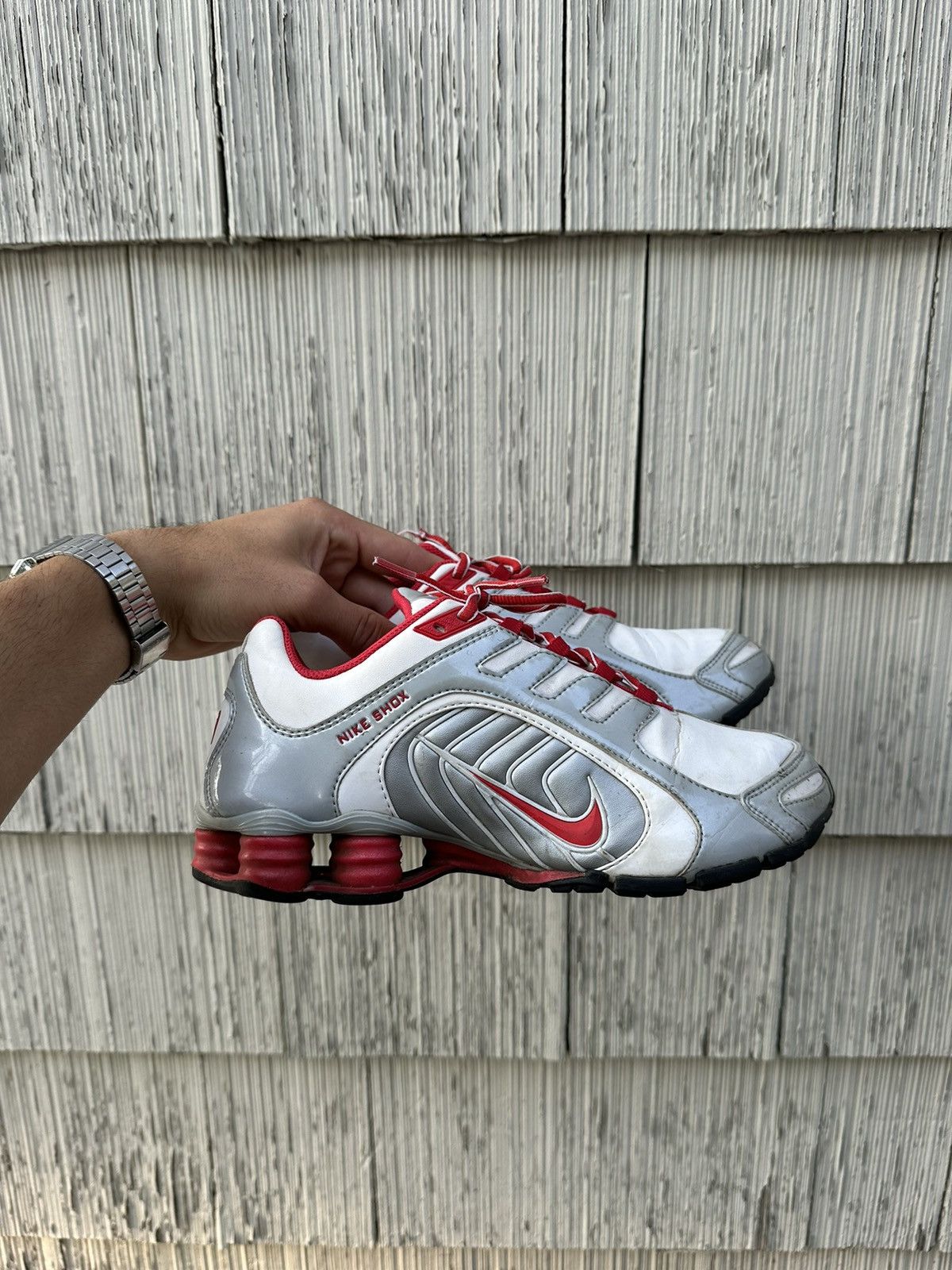 Nike 2012 Y2k Woman Nike Shox Low Sneakers Silver Hype Streetwear Size US 7.5 / IT 37.5 - 1 Thumbnail