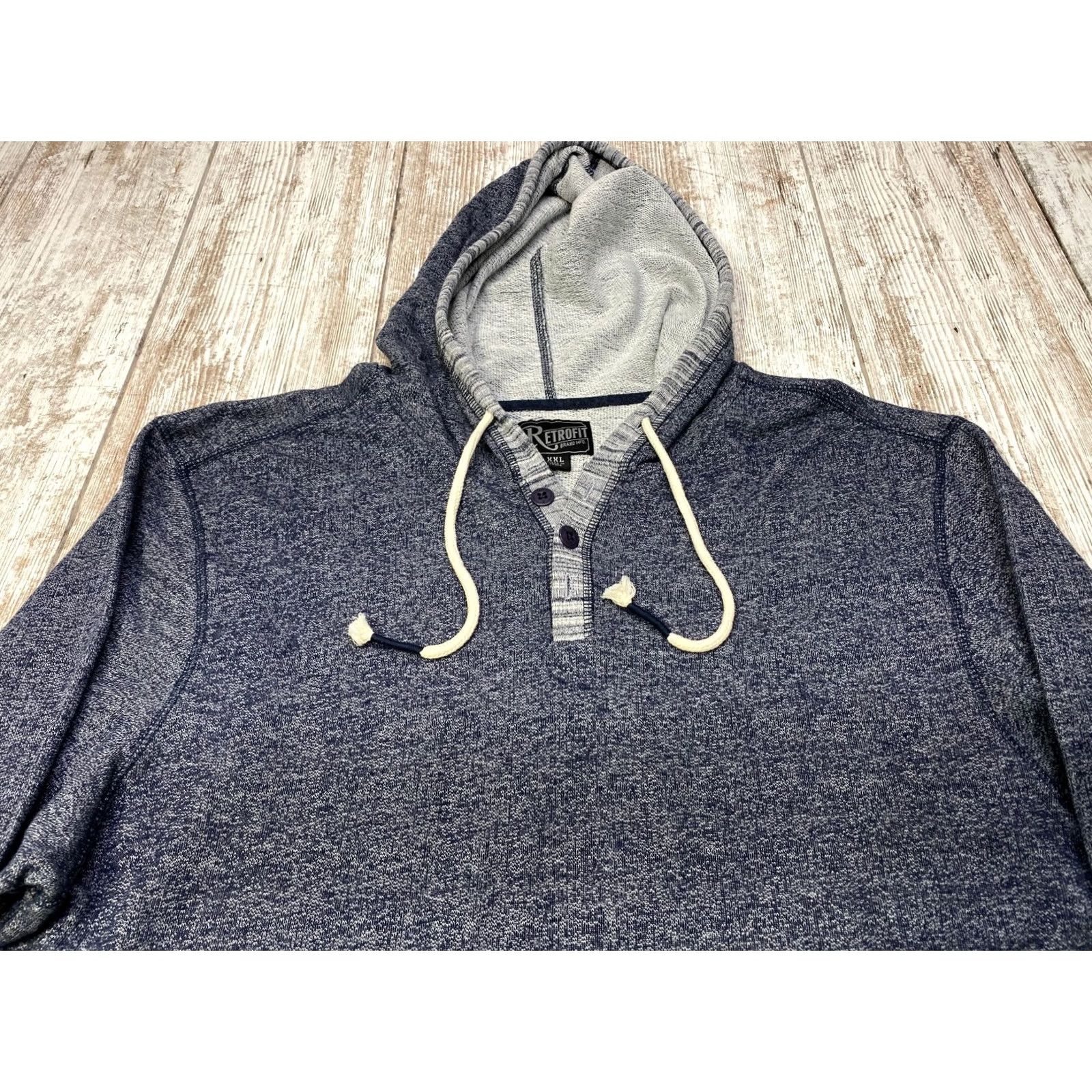 KangaROOS Retrofit MFG Gray Hoodie Henley Men's 2XL Pullover Kangaroo Pocket 7270 Size US XXL / EU 58 / 5 - 5 Thumbnail