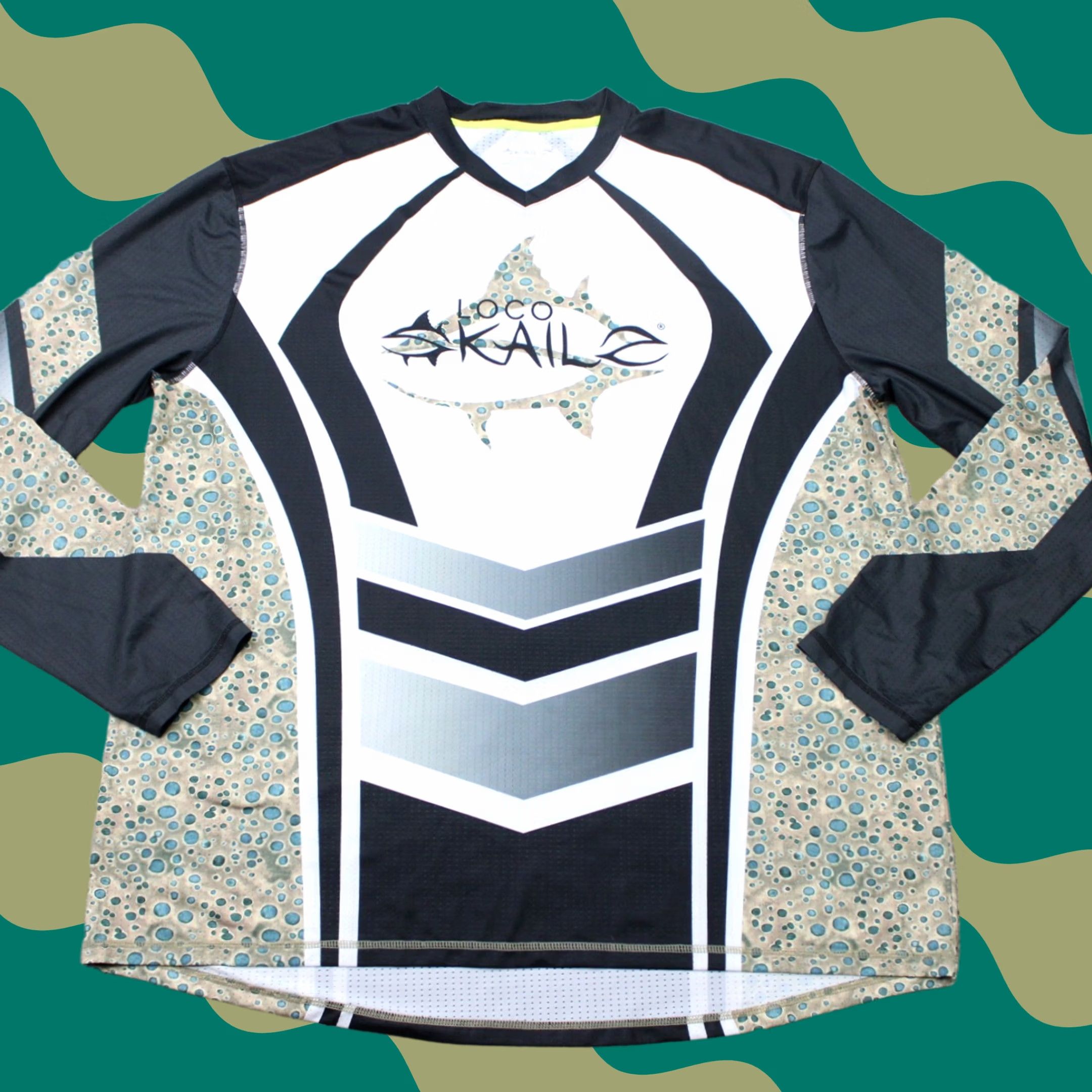 Vintage Loco Skailz Shirt Mens 2XL XXL Black/White/Beige Vented Long Sleeve Fishing Shirt Men 2XL Black White Beige Vented Long Sleeve Graphic Print Size US XXL / EU 58 / 5 - 1 Thumbnail