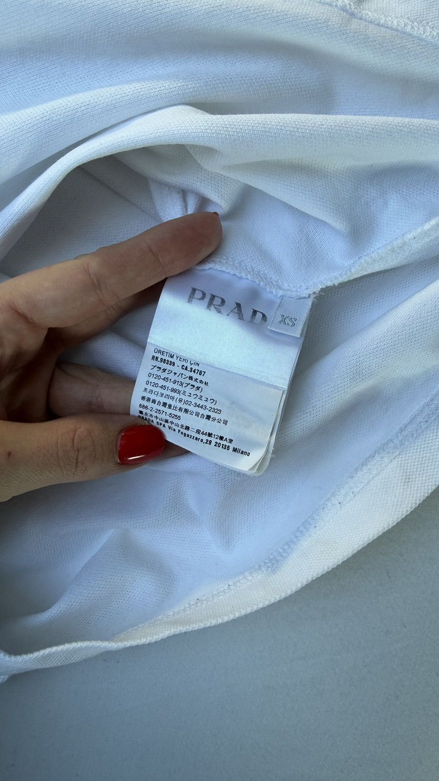 Prada Prada White Logo Polo Shirt XS Size US XS / EU 42 / 0 - 8 Thumbnail