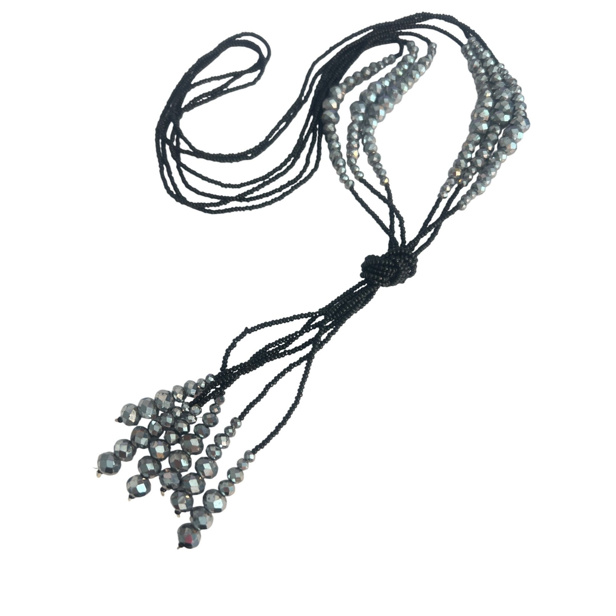 Other 3 Strand Vintage Style Lariat Necklace 20s Charleston Glass Size ONE SIZE - 1 Thumbnail