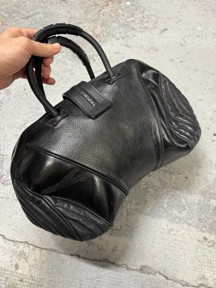 Jean Paul Gaultier × Vintage 2000s Jean Paul Gaultier Ballistic Black Reinforced Leather Handle Bag Size ONE SIZE - 8 Thumbnail