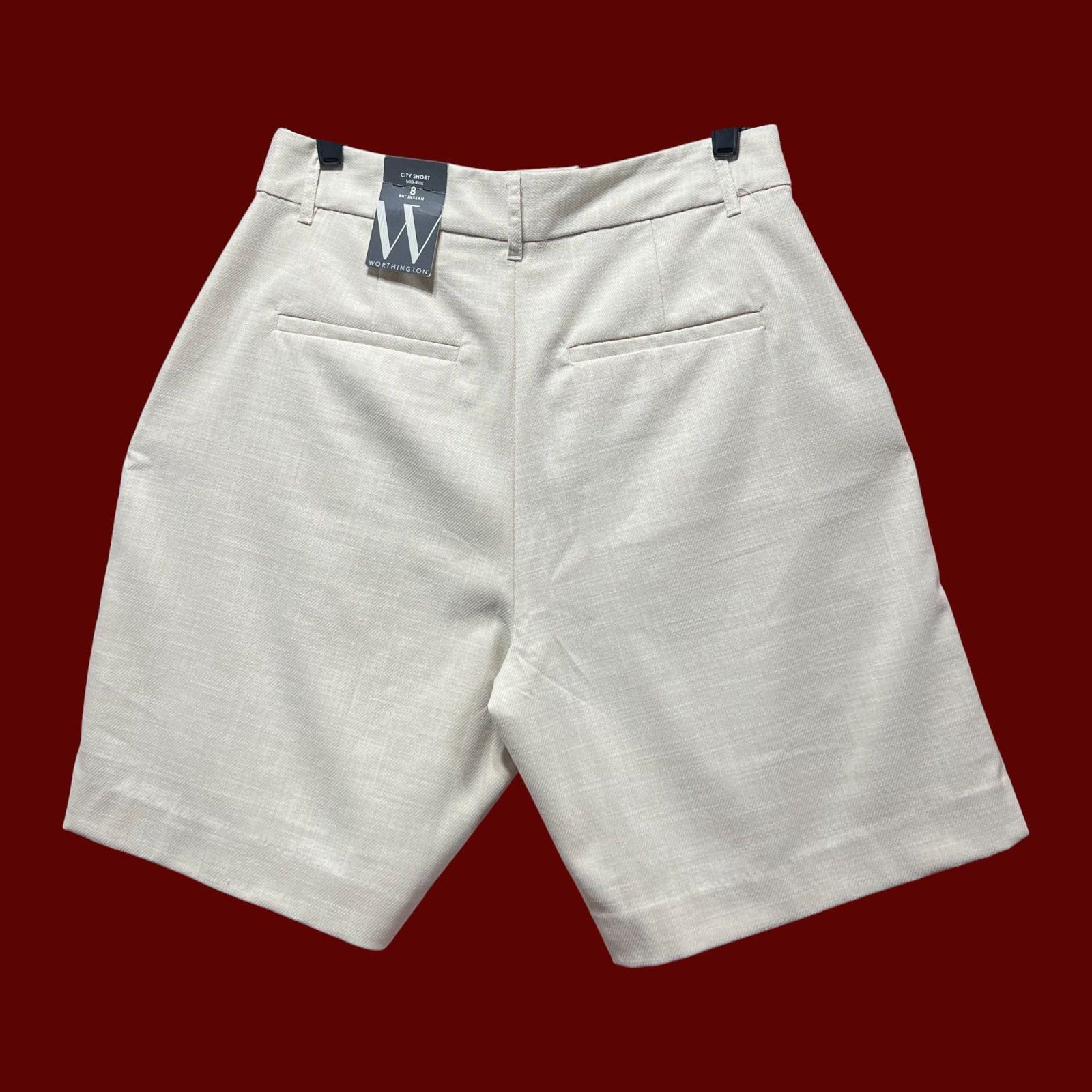 Worthington Worthington - Women's Mid-Rise 8.5" Inseam City Short - Beig Size 30" / US 8 / IT 44 - 2 Thumbnail