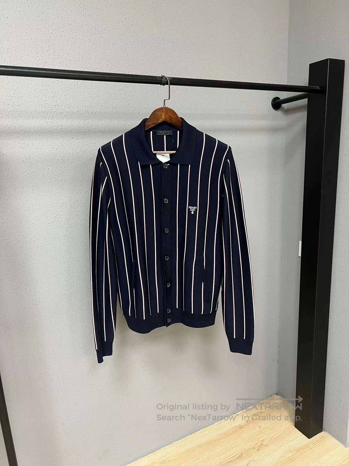 Prada Prada Striped Cardigan in Size 50. Size US L / EU 52-54 / 3 - 1 Thumbnail