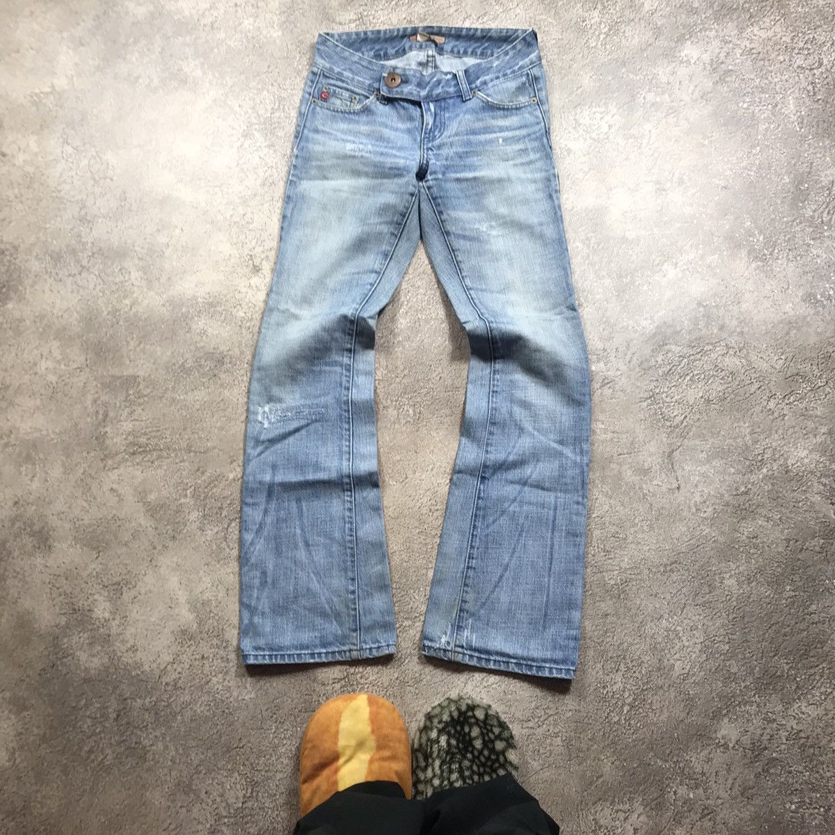 Vintage Vintage Y2K Distressed Flared Jeans Grunge Skate Baggy 26 Size 26" / US 2 / IT 38 - 2 Thumbnail