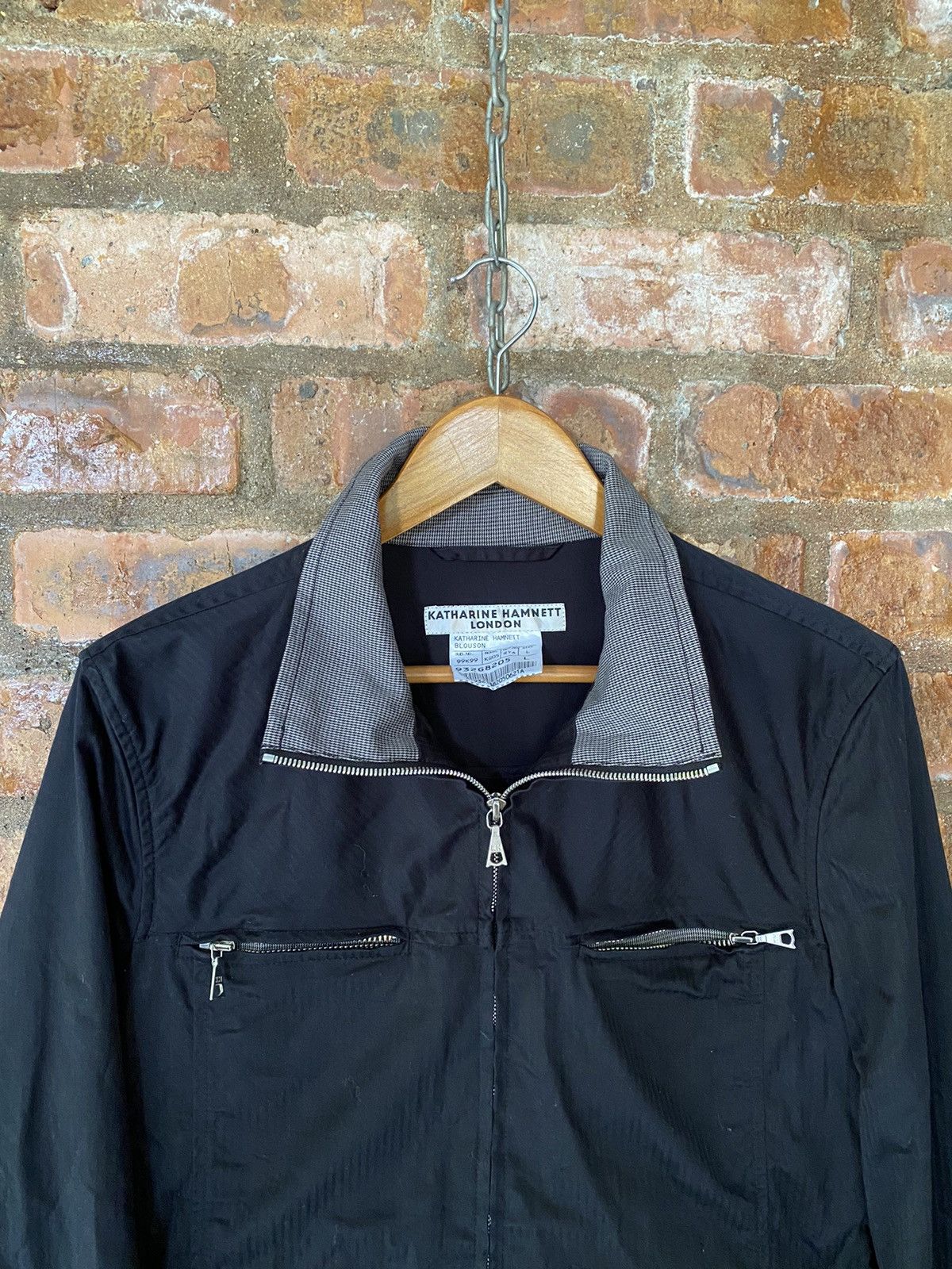 Katharine Hamnett London 2000s Hamnett Black Zipper parka jacket Size US M / EU 48-50 / 2 - 3 Thumbnail