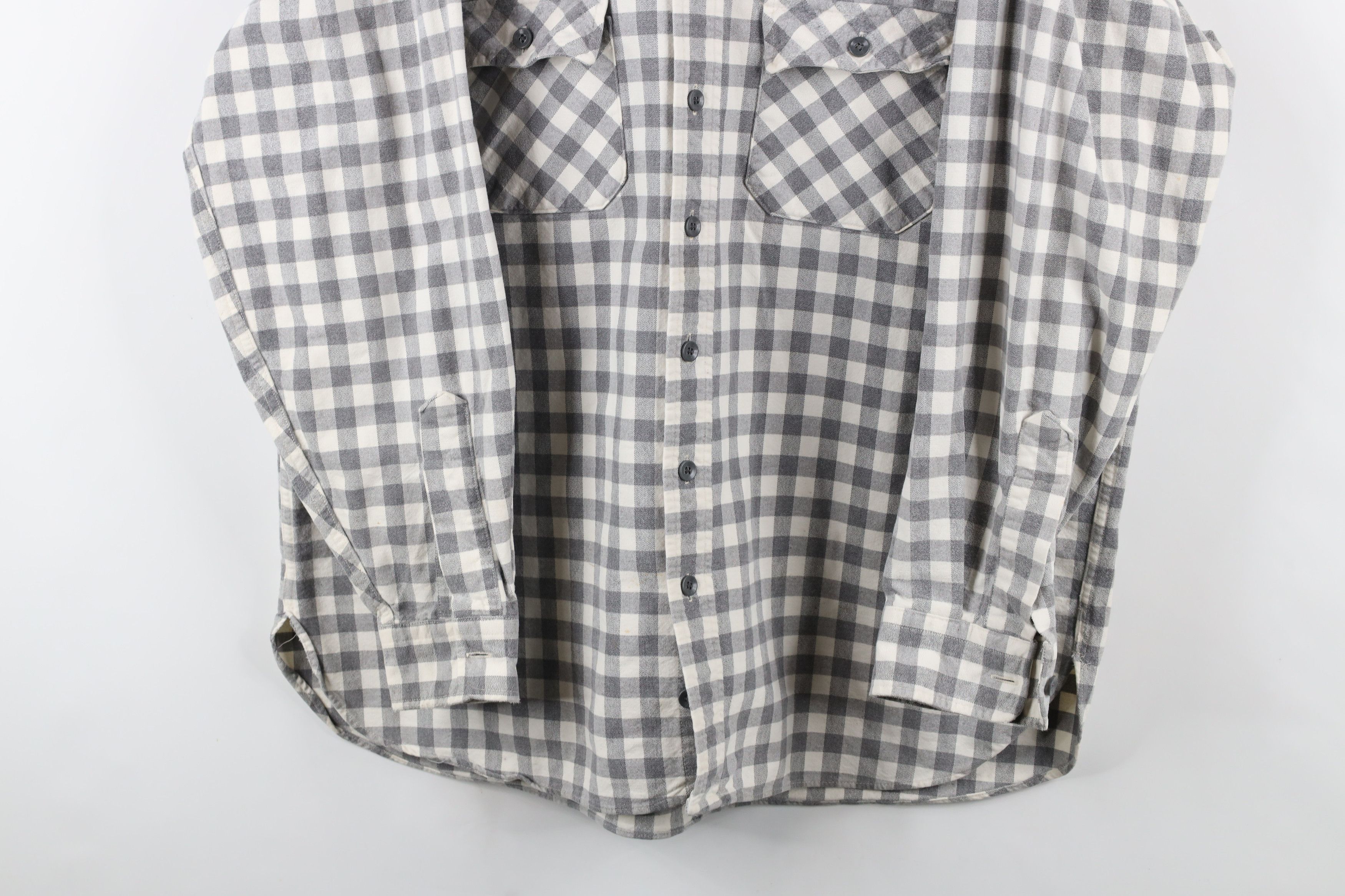 L.L. Bean × Vintage Vintage 90s LL Bean Chamois Cloth Button Shirt Plaid USA Size US L / EU 52-54 / 3 - 3 Thumbnail