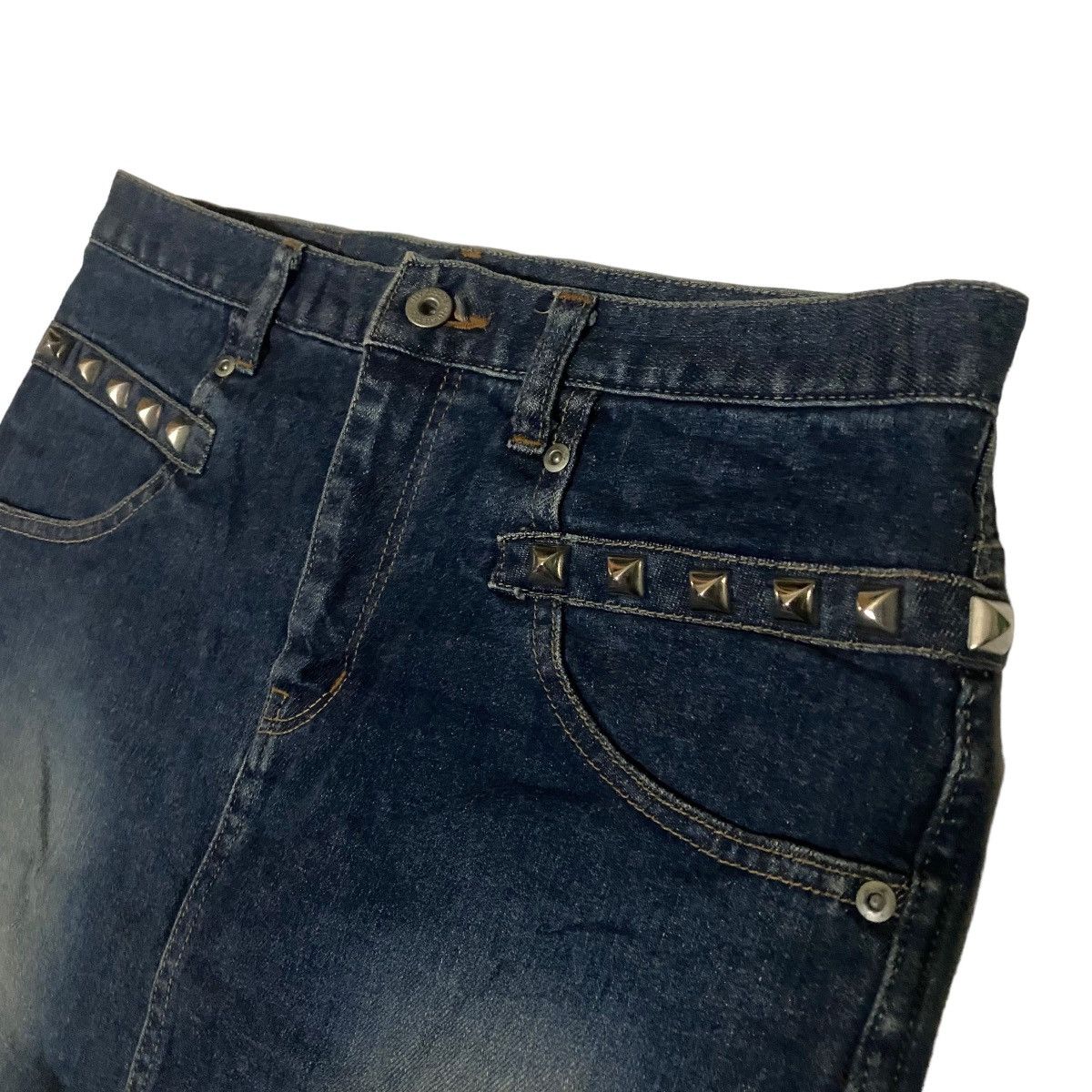 Hysteric Glamour Vtg Hysterics by Hysteric Glamour Punk Studded Denim Skirt Size 32" / US 10 / IT 46 - 4 Thumbnail