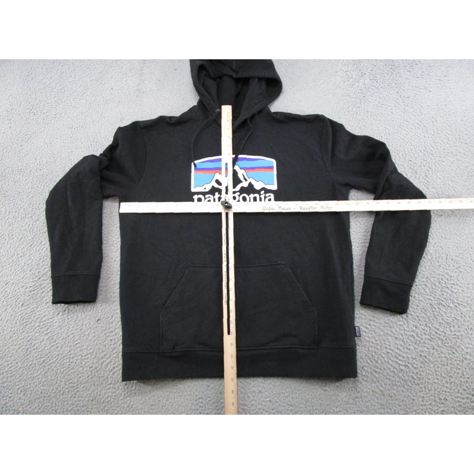 Patagonia Patagonia Hoodie Men L Black Logo Uprisal Fitz Roy Horizons Pullover Hooded Crew Neck Fleece Cotton Polyester Size US L / EU 52-54 / 3 - 6 Thumbnail