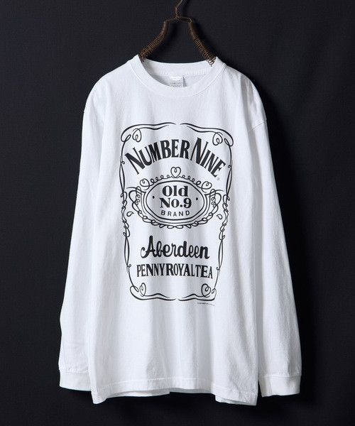 image of Number N Ine Number Nine Jack Daniels Old 9 L/s T-Shirt in White, Men's (Size XL)