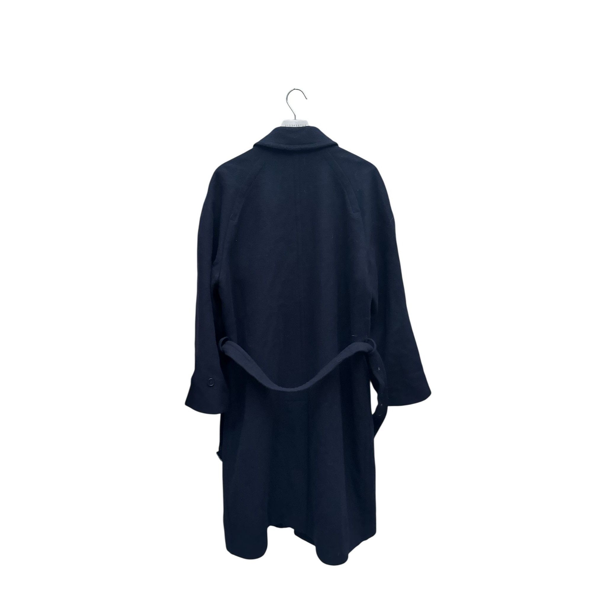 Yves Saint Laurent Heavy Navy Wool Belted Overcoat Size US XL / EU 56 / 4 - 4 Thumbnail