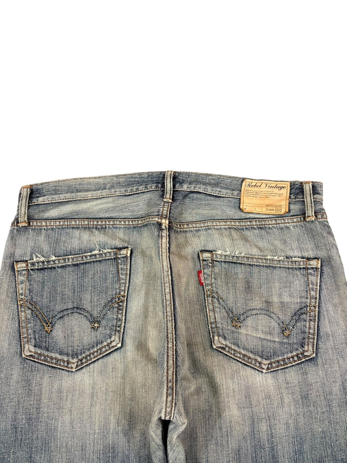 Edwin Vintage Edwin 503RV Mud Wash Distressed Loose Baggy Jeans Size US 36 / EU 52 - 8 Thumbnail