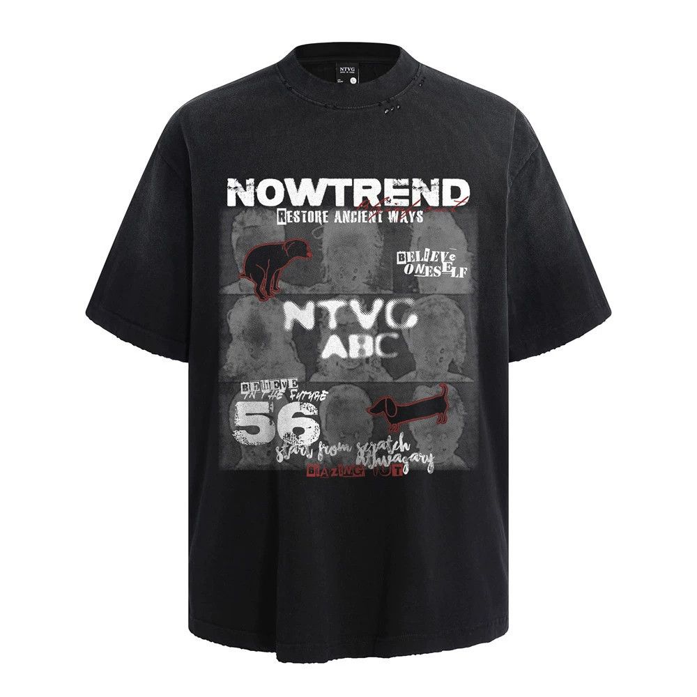 Vintage High street spray-dyed distressed blurred face print T-shirt Size US L / EU 52-54 / 3 - 1 Thumbnail