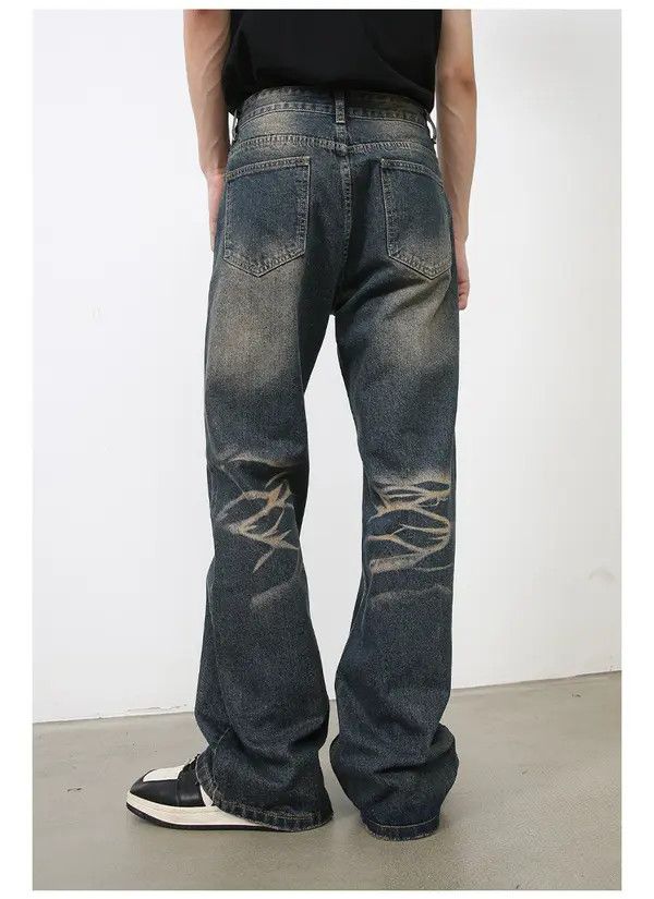 VIBE American high street retro distressed loose flared jeans Size US 32 / EU 48 - 6 Thumbnail
