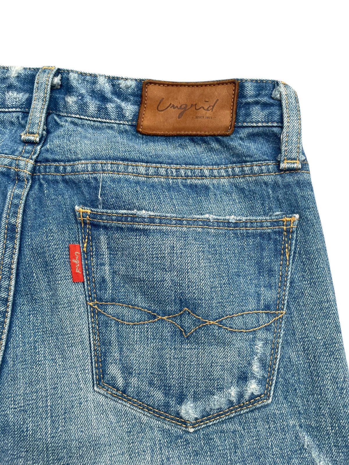 Japanese Brand Ungrid Distresed Selvedge Jeans Size 29" - 11 Thumbnail
