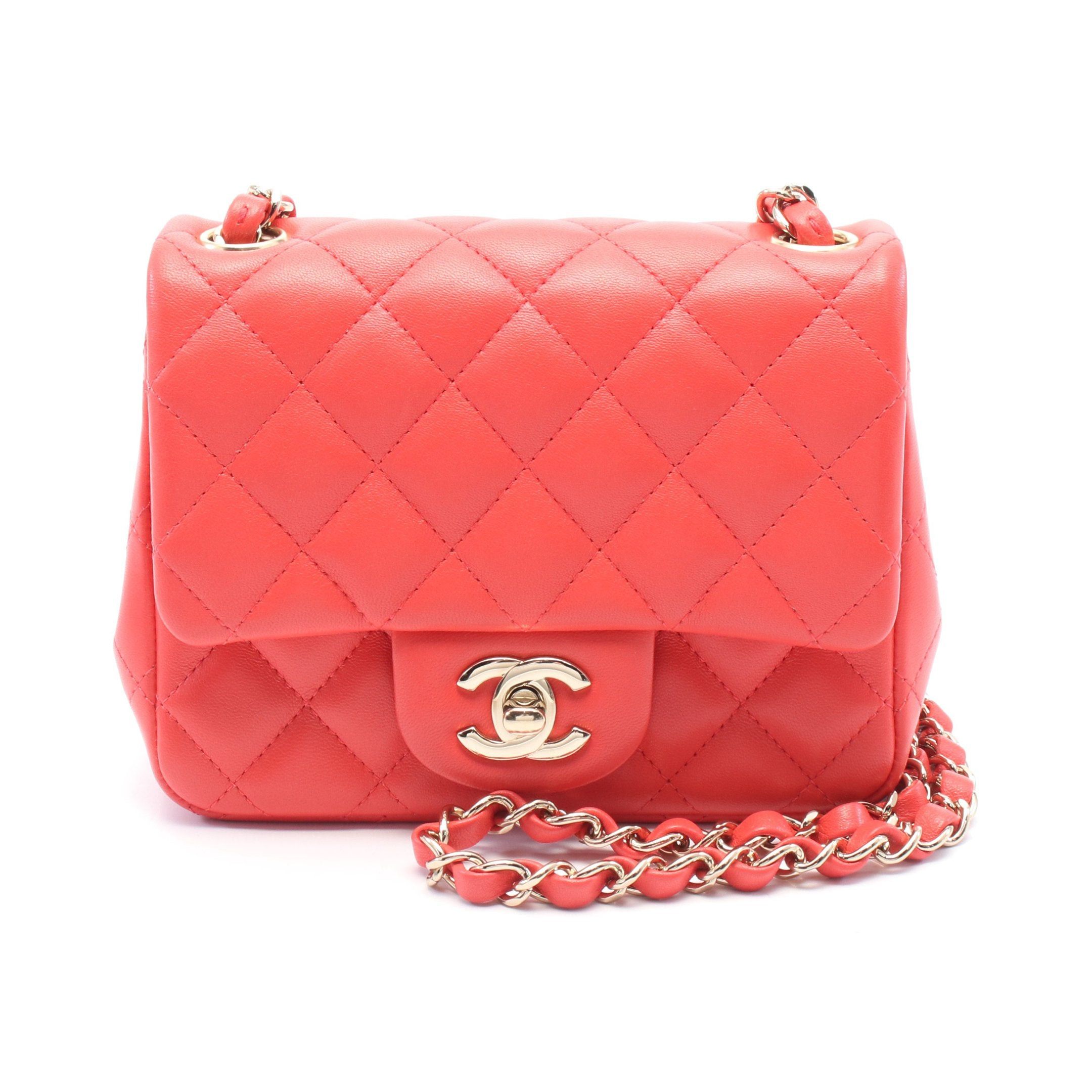 Chanel Chanel Mini Matelasse Chain Shoulder Bag Leather Pink Red Gold Hardware Size ONE SIZE - 1 Thumbnail