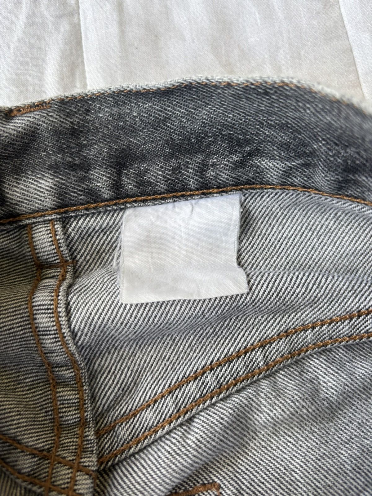 Calvin Klein × Heron Preston 🔥CALVIN KLEIN SELVEDGE FADED BLACK WIDE BAGGY JEANS DISTRESS Size US 30 / EU 46 - 13 Thumbnail