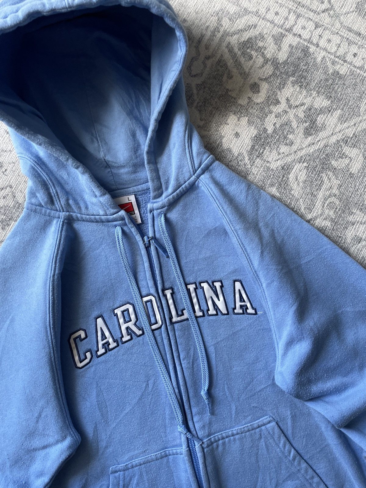 Japanese Brand × Nike × Vintage Vintage Nike Zip Hoodie Carolina Boxy Cropped Japanese Drill Size US S / EU 44-46 / 1 - 7 Thumbnail