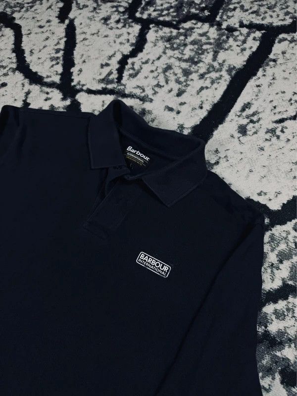 Barbour Barbour logo navy blue long sleeve polo shirt L Size US L / EU 52-54 / 3 - 3 Thumbnail