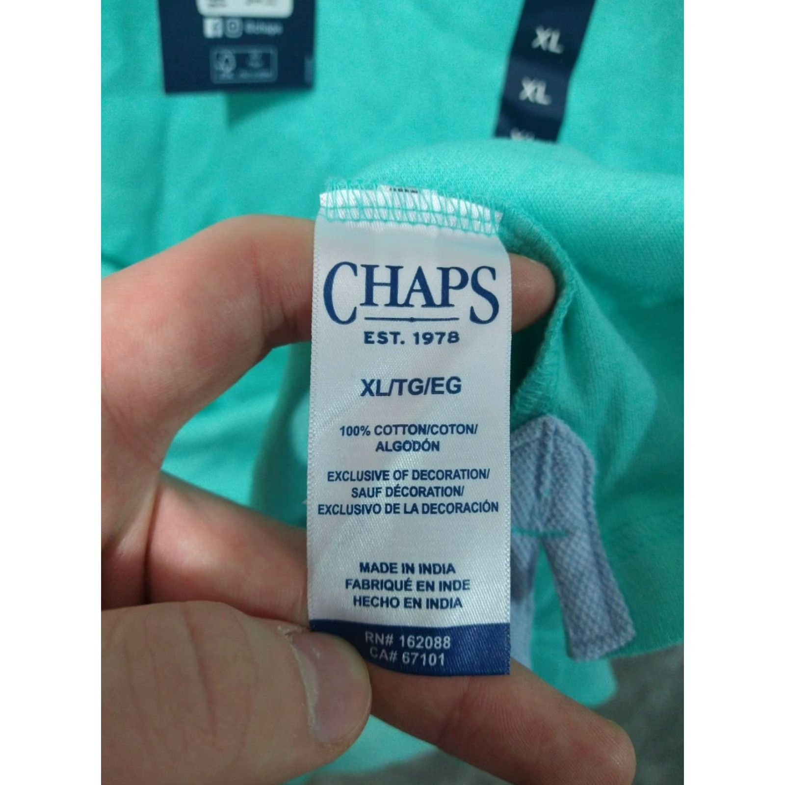 Chaps Chaps Polo Shirt Mens XL Blue Short Sleeve Cotton Knit Casual Preppy Stretch Size US XL / EU 56 / 4 - 7 Thumbnail