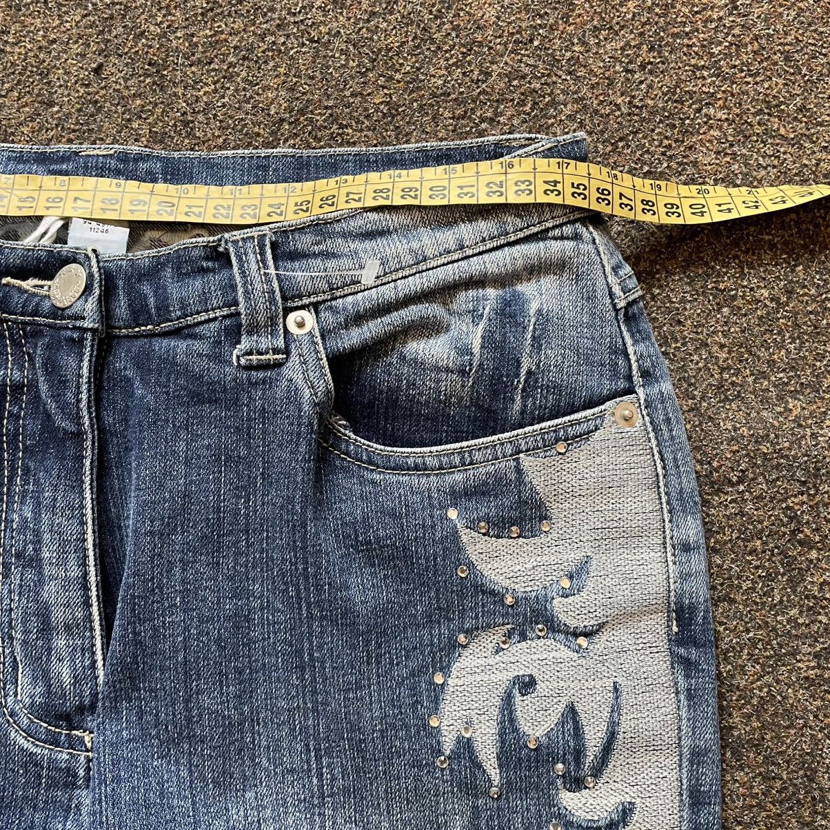 Vintage vintage pants bootcut jeans Y2K flared skulls fade Size 35" - 6 Thumbnail