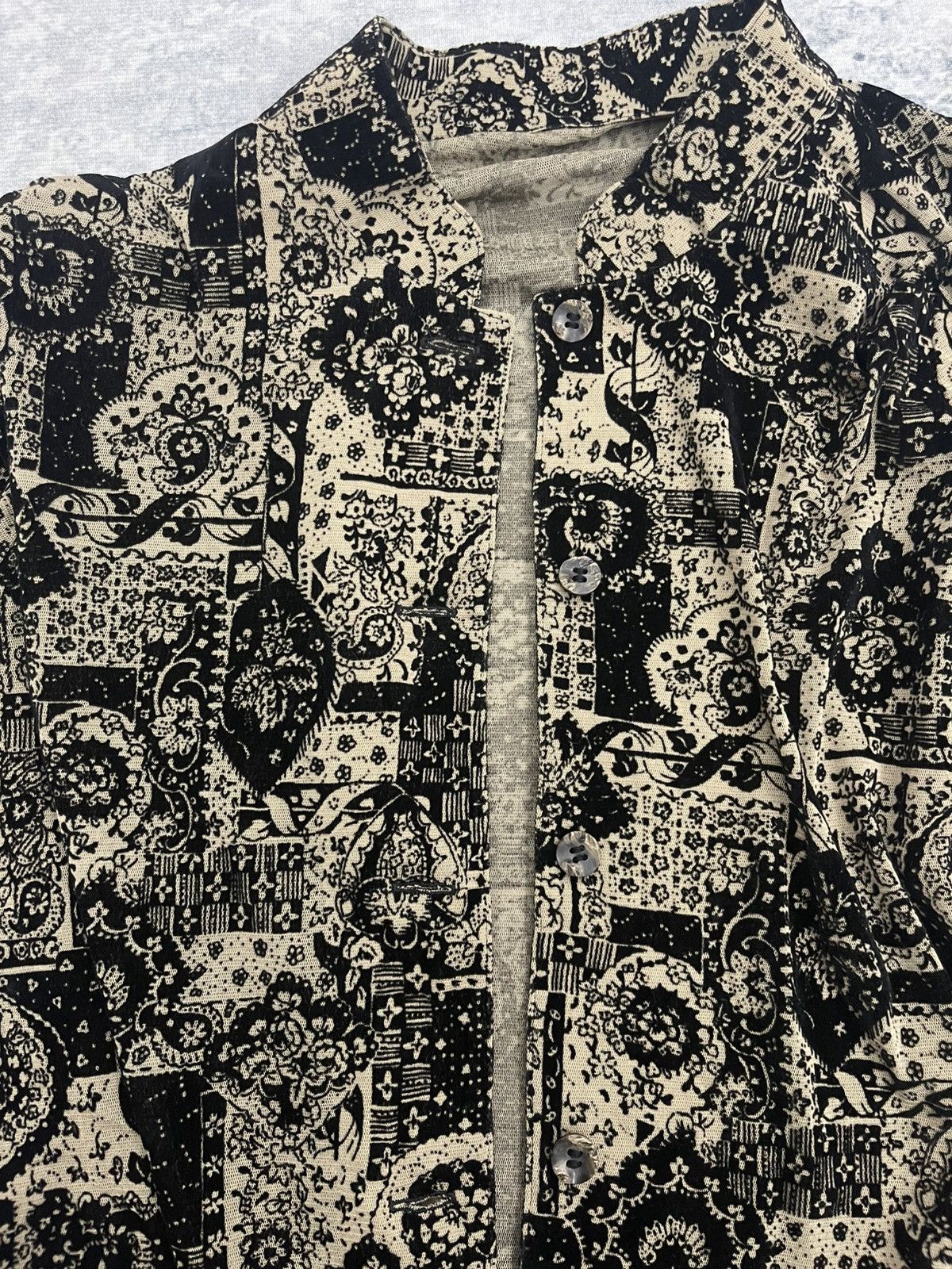 Vintage Vintage Japanese Mesh Flocked Paisley Jacket - Made in Japan Size US XL / EU 56 / 4 - 16 Thumbnail