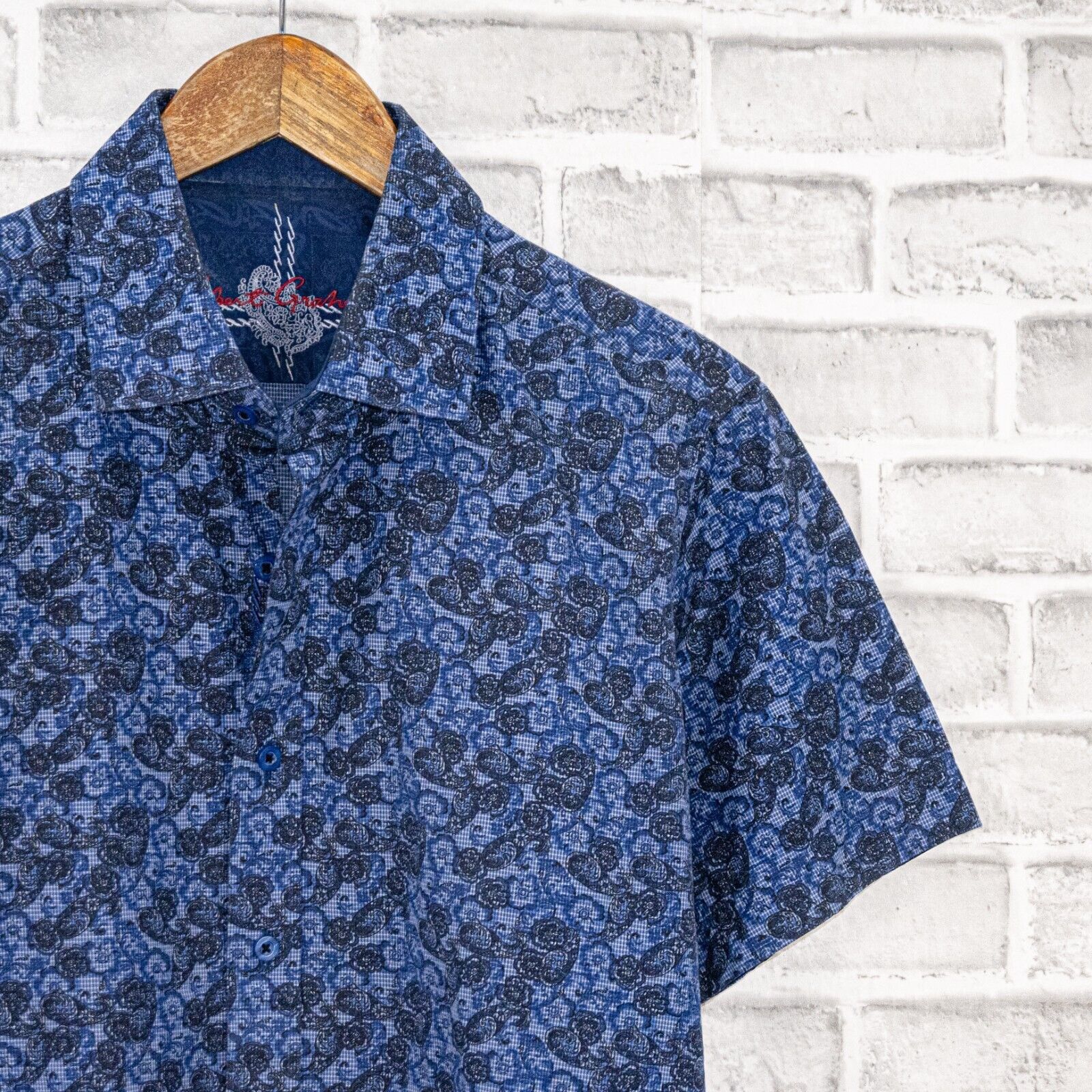 Robert Graham Robert Graham Short Sleeve Button down Shirt in Blue Floral Size US S / EU 44-46 / 1 - 2 Thumbnail