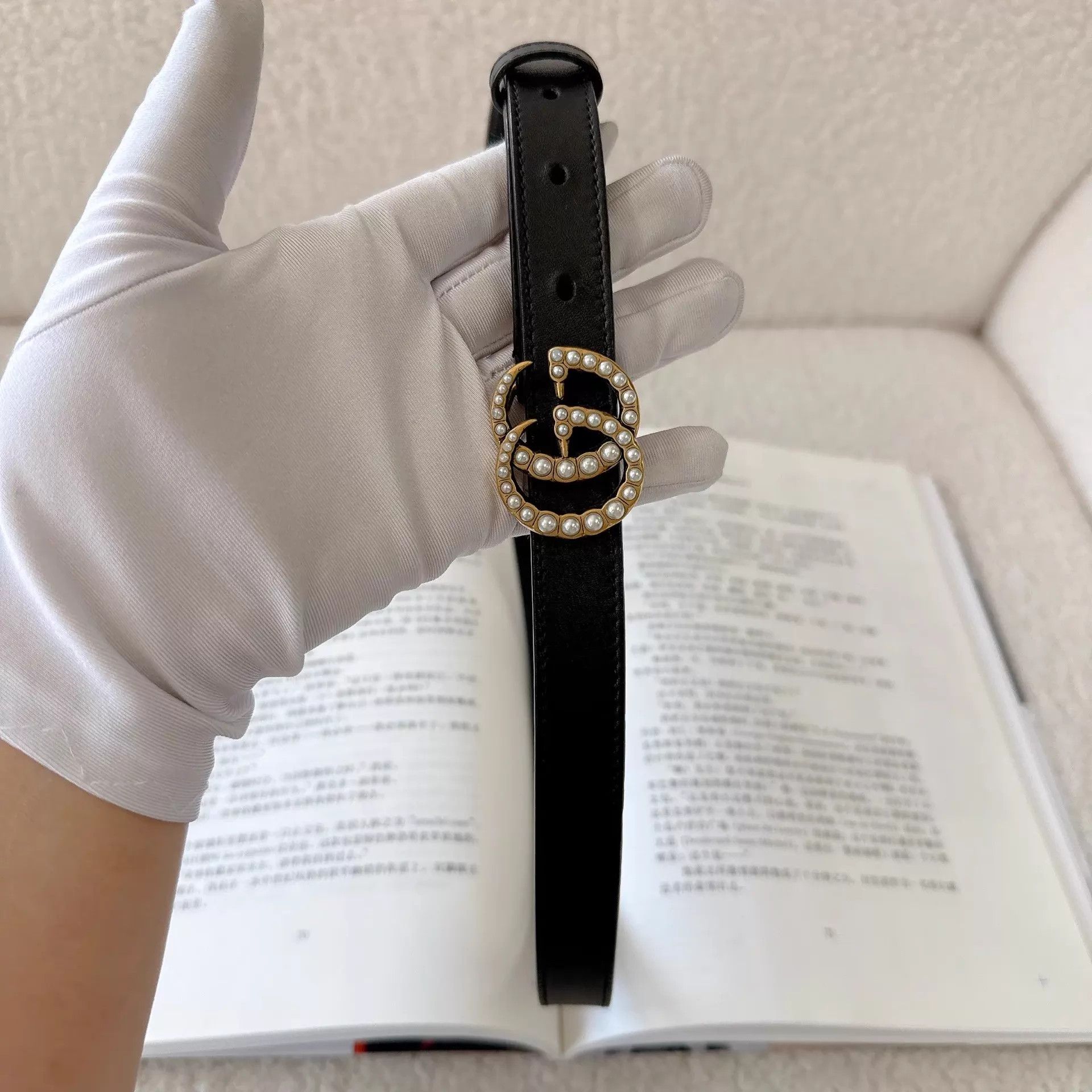 Gucci Gucci Pearl Belt 80×32 Pre-Owned Size ONE SIZE - 2 Thumbnail