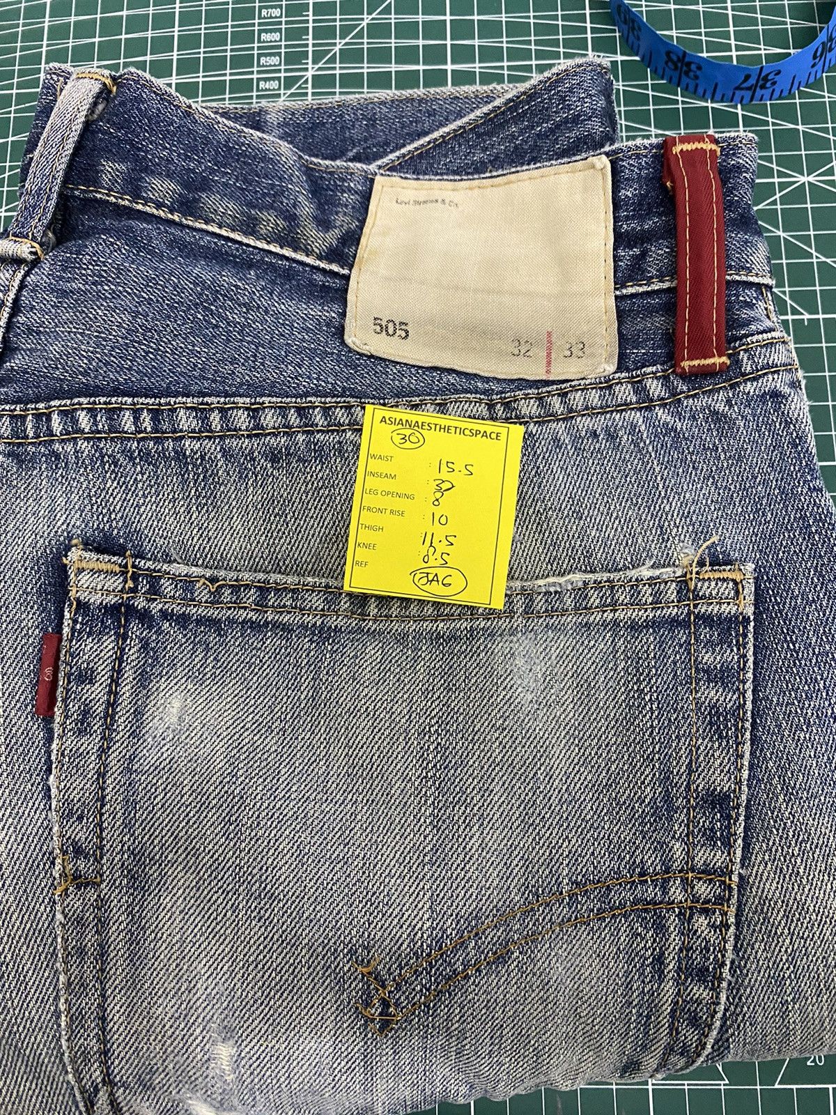 Levi's Levis 505 Japan Market J03 Button Distress Denim Washed Size US 30 / EU 46 - 25 Thumbnail