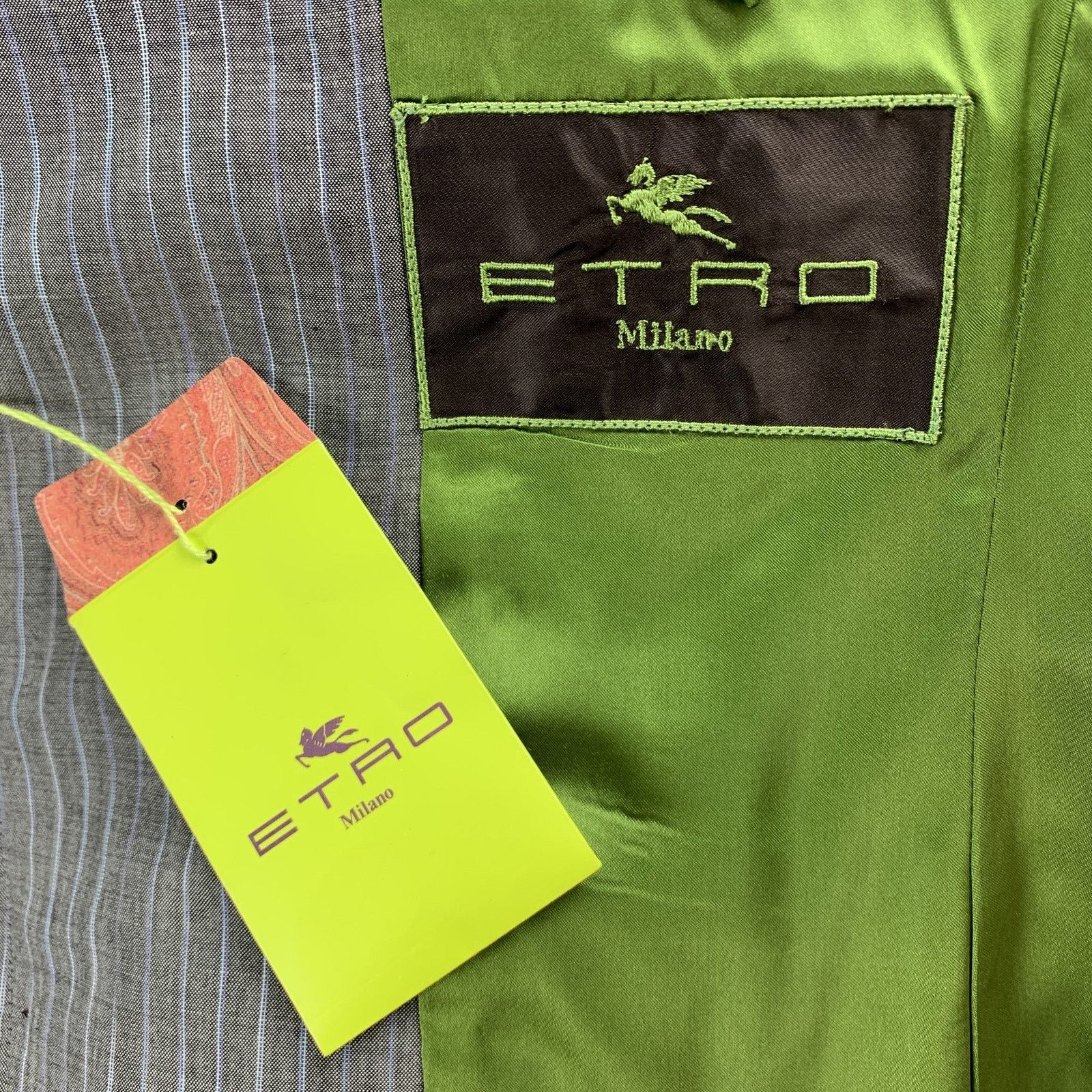 Etro ETRO Size 38 Regular Stripe Wool / Mohair Notch Lapel Suit Size 38R - 10 Thumbnail