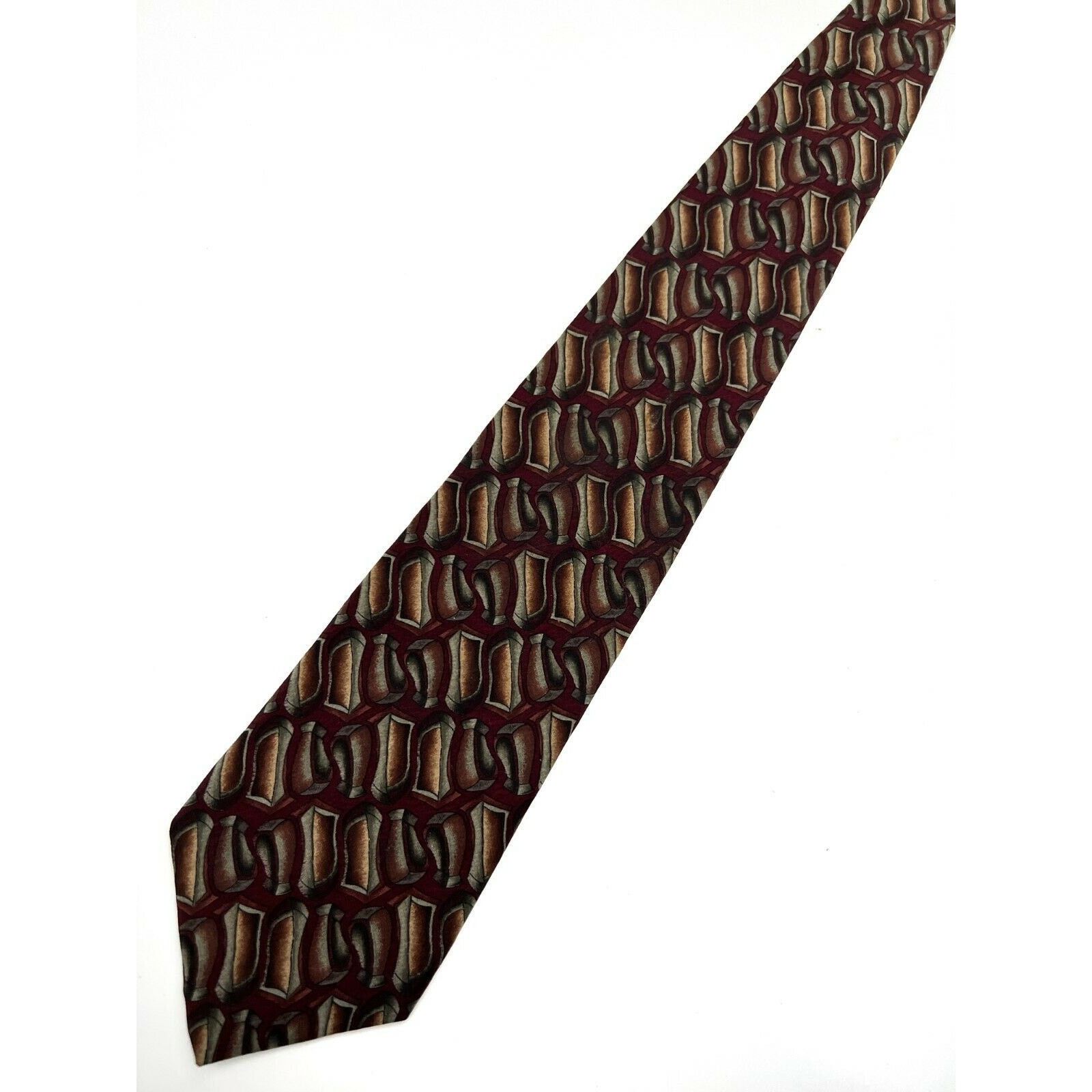 Other Jerry J Garcia Red Geometric 100% Silk Necktie Neck Tie Size ONE SIZE - 4 Thumbnail
