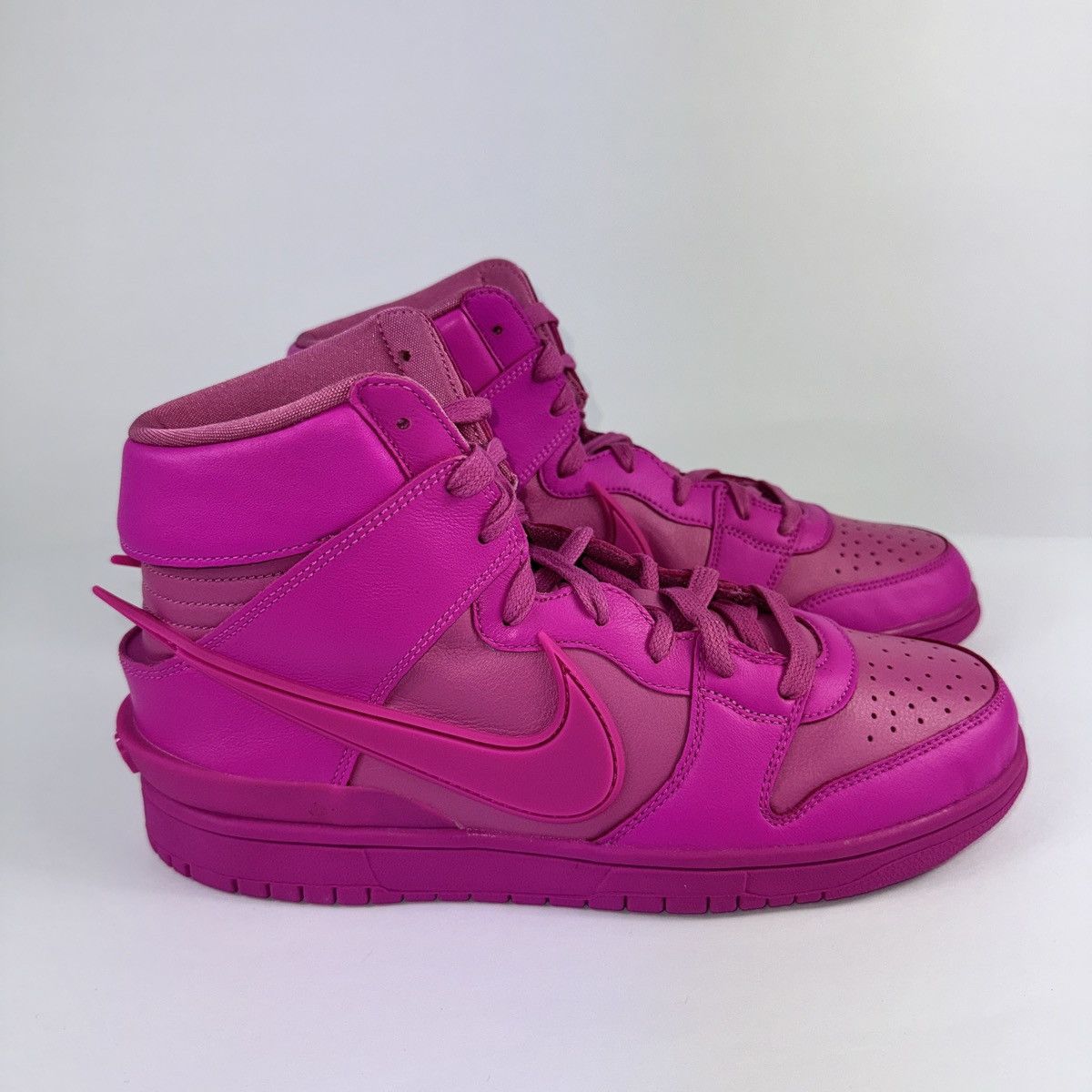 Nike NIKE DUNK HIGH TOP AMBUSH ACTIVE FUCHSIA SNEAKERS Size US 11 / EU 44 - 1 Thumbnail