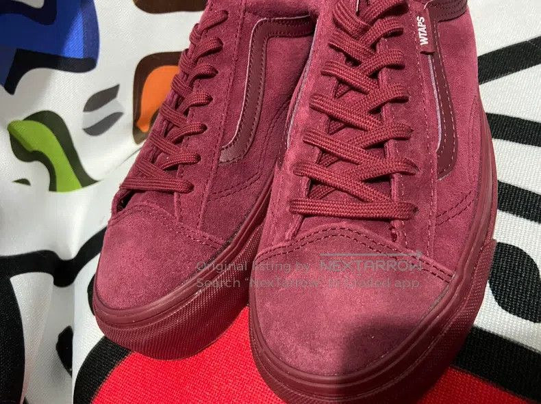 Wtaps Wtaps Burgundy Low-Top Sneakers Size US 9 / EU 42 - 3 Thumbnail