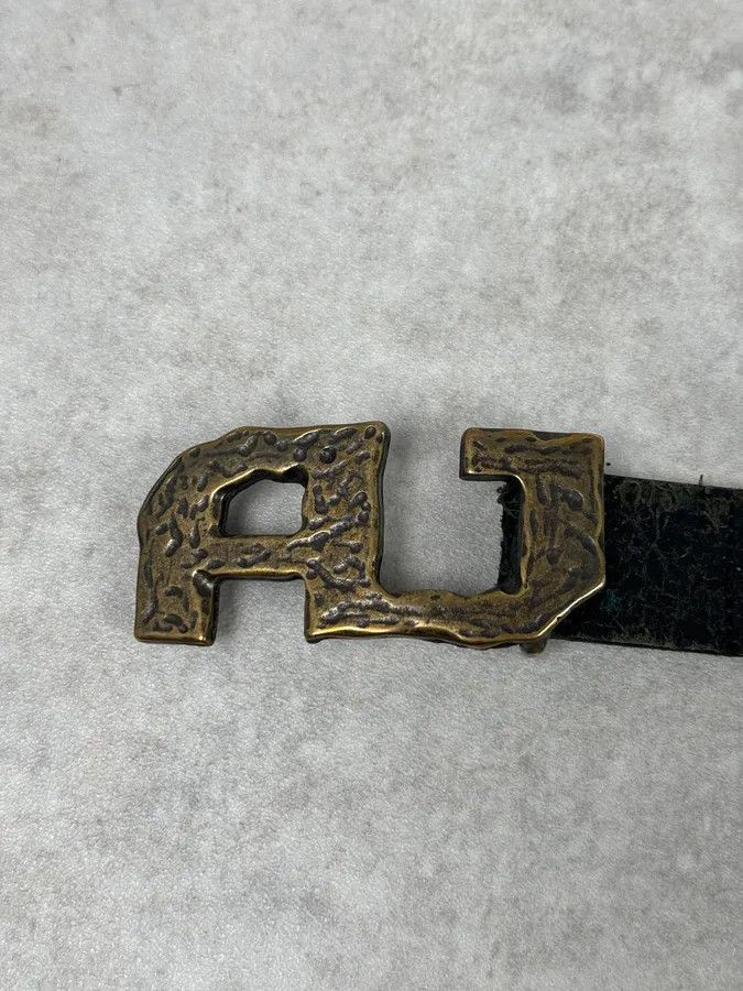 Armani Armani AJ Black Leather Hammered Belt Size ONE SIZE - 6 Thumbnail
