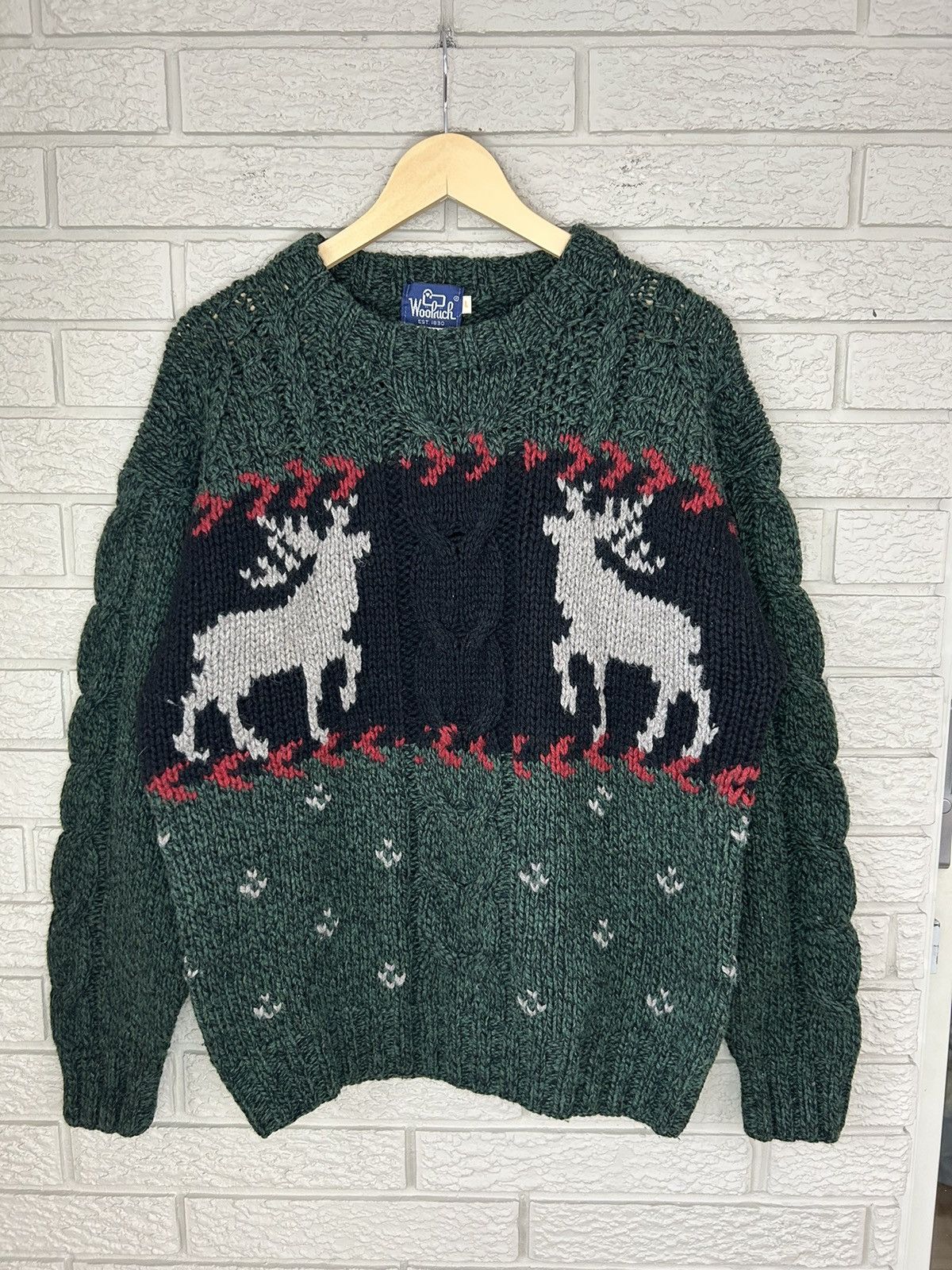 Woolrich Woolen Mills Vintage Woolrich Deer Wool Knit Sweater Size US L / EU 52-54 / 3 - 1 Thumbnail