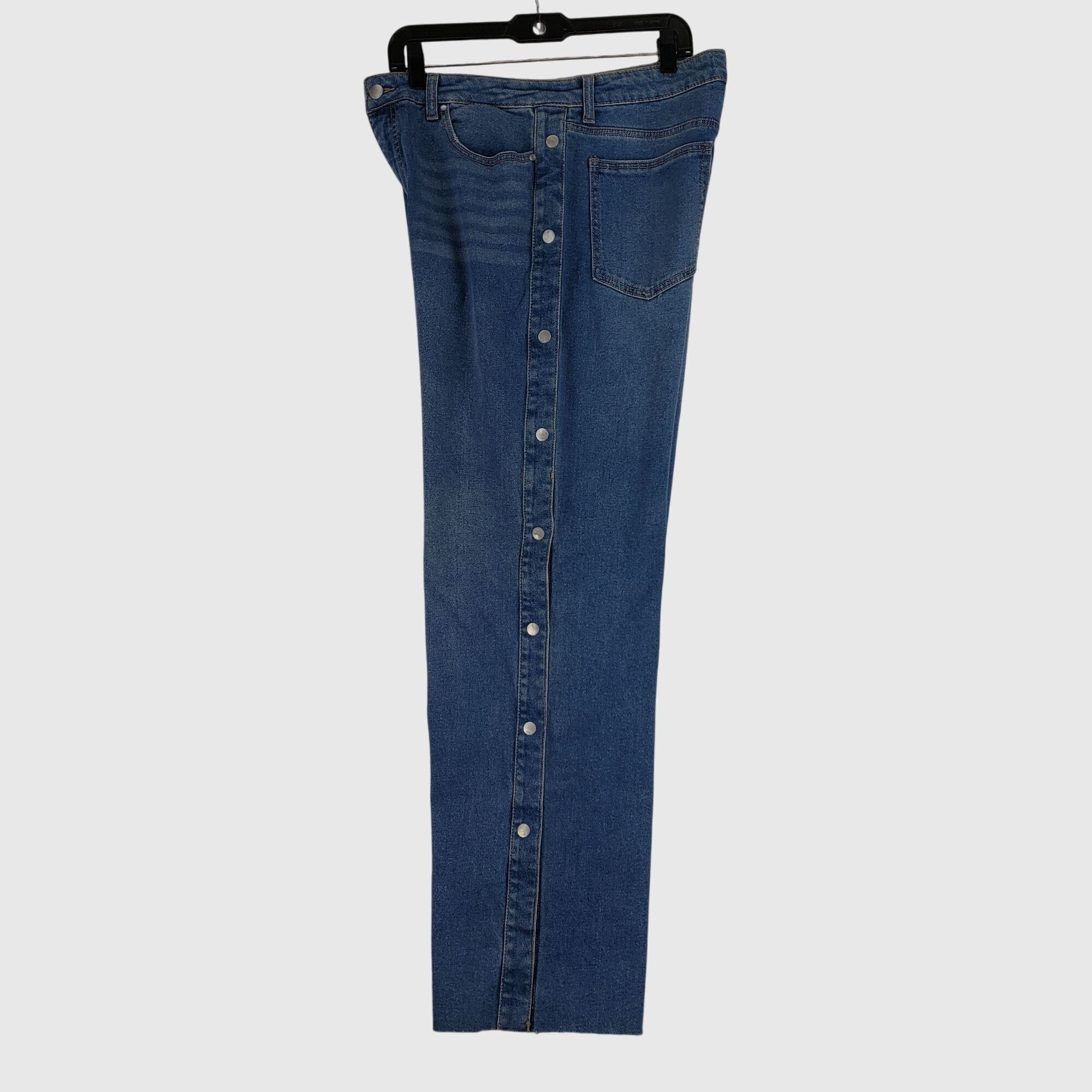 Other Rachel Roy High-Rise Wide-Leg Denim Jeans With Snap Button Size 24" / US 00 / IT 34 - 4 Thumbnail