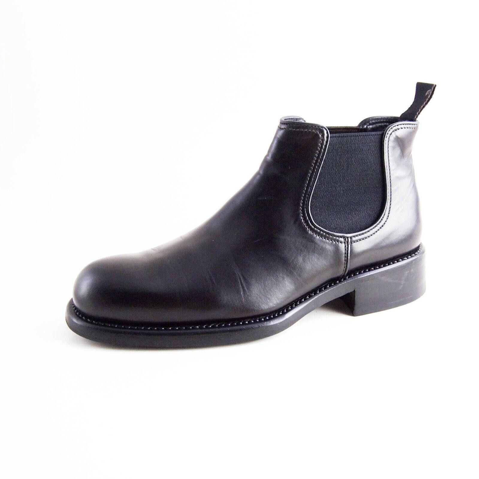 Prada CHelsea Boots Black Leather Mens Shoe Size US EU 42