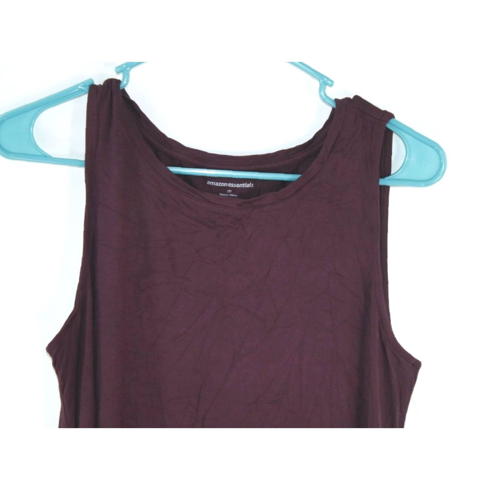 Essentials Essentials Solid Maroon Tank Top Womens Medium Sleeveless Round Neck Casual Size M / US 6-8 / IT 42-44 - 3 Thumbnail
