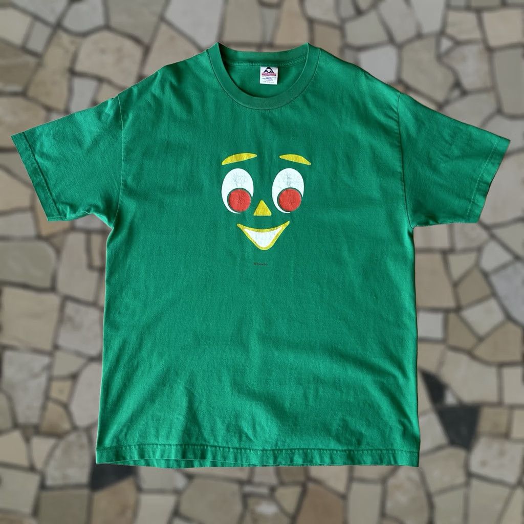 Vintage VINTAGE Gumby Face Prema Toy Tee Green T-Shirt Short Sleeve Men's XL Crew Neck Cotton Alstyle Graphic Print Tee 90s, Cartoon, TV, Vntg Theme Mens Size US XL / EU 56 / 4 - 1 Thumbnail