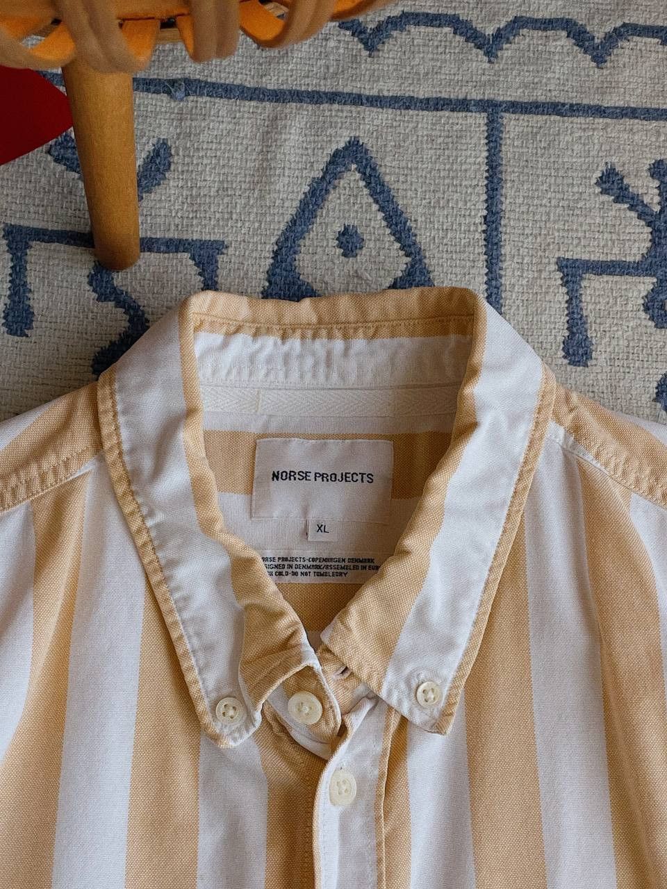 Norse Projects Norse Projects Theo Oxford Shirt Yellow Stripe Short Sleeve Size US XL / EU 56 / 4 - 6 Thumbnail