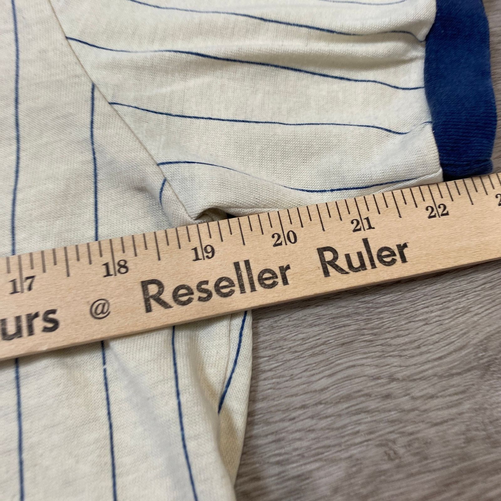 Vintage VTG 70s 80s Single Stitch Pin Stripe Henley Baseball Shirt M Size US M / EU 48-50 / 2 - 4 Thumbnail