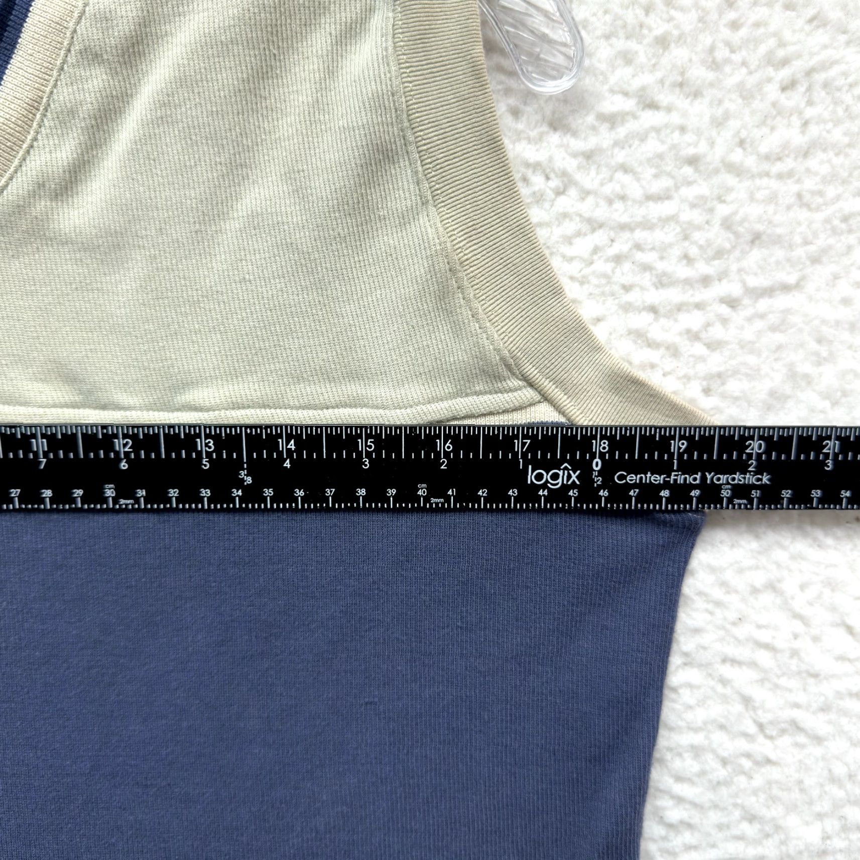 Point Zero VINTAGE Point Zero Sweater Vest Grunge 90s Y2K Womens M Blue Knit Shirt (Medium) - Skater Preppy Size M / US 6-8 / IT 42-44 - 7 Thumbnail