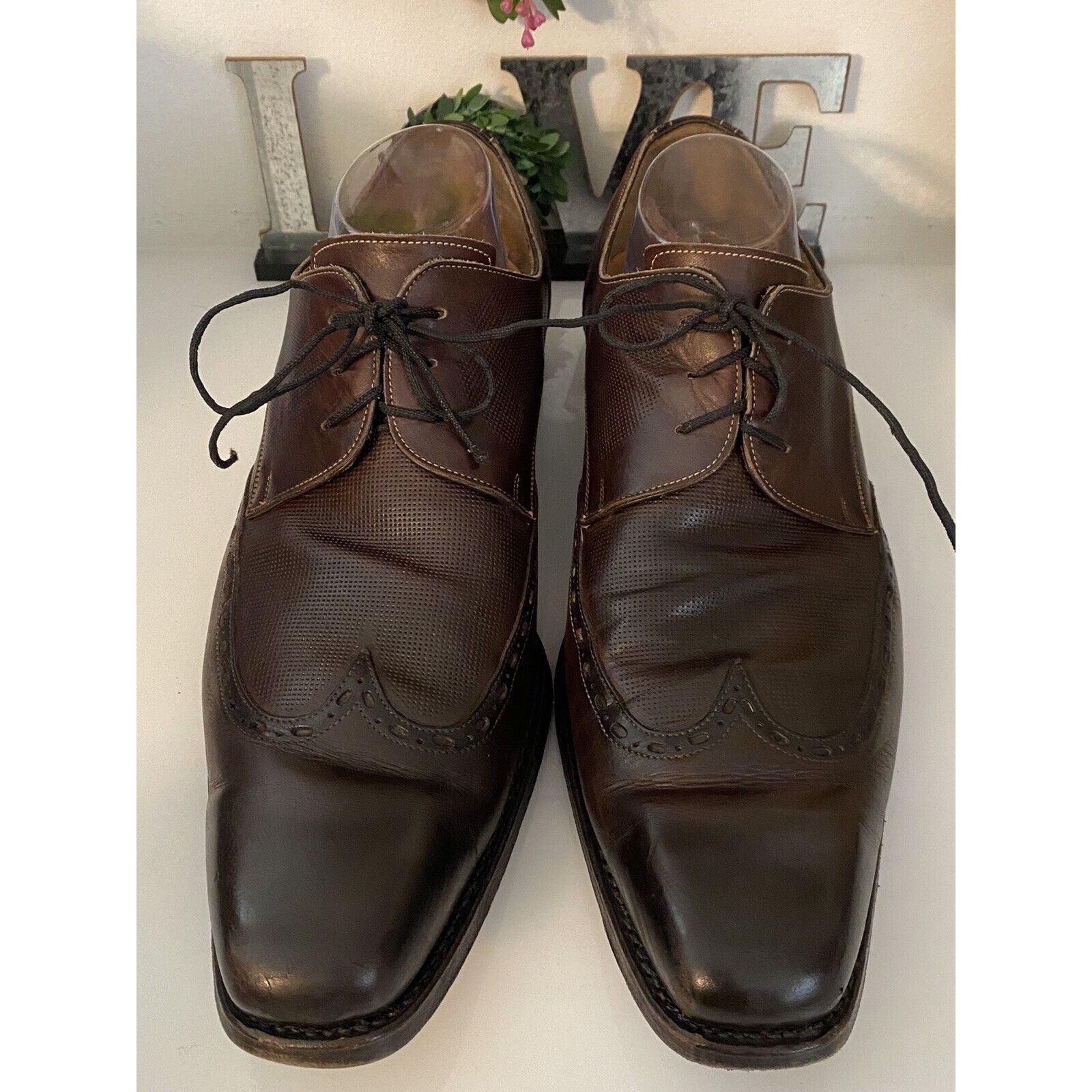 Vintage Calzoleria Harris Italy Barney's NY Handmade Oxford Wing Tip Size US 10.5 / EU 43-44 - 16 Thumbnail