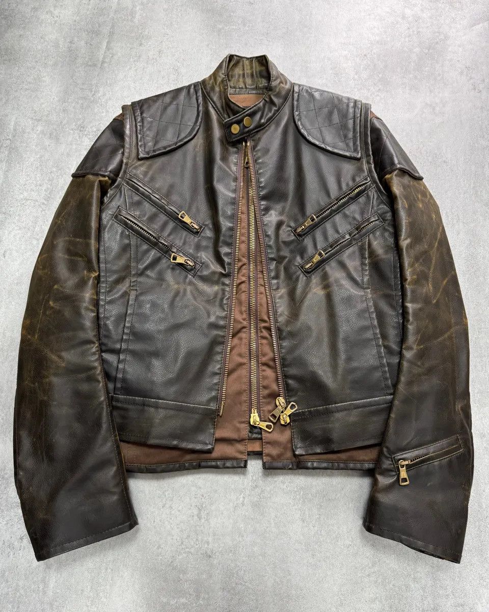 Dsquared2 AW2003 Dsquared2 Biker 2-in-1 Leather Jacket Size US M / EU 48-50 / 2 - 1 Thumbnail