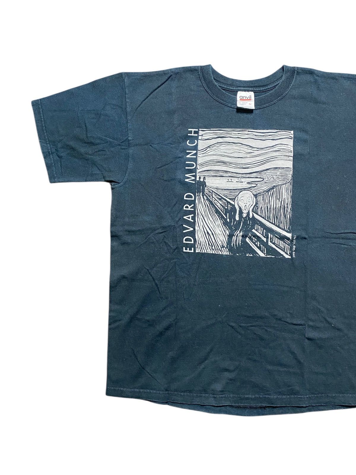 Vintage VINTAGE 90’s EDVARD MUNCH THE SCREAM ART ANVIL TSHIRT Size US L / EU 52-54 / 3 - 5 Thumbnail