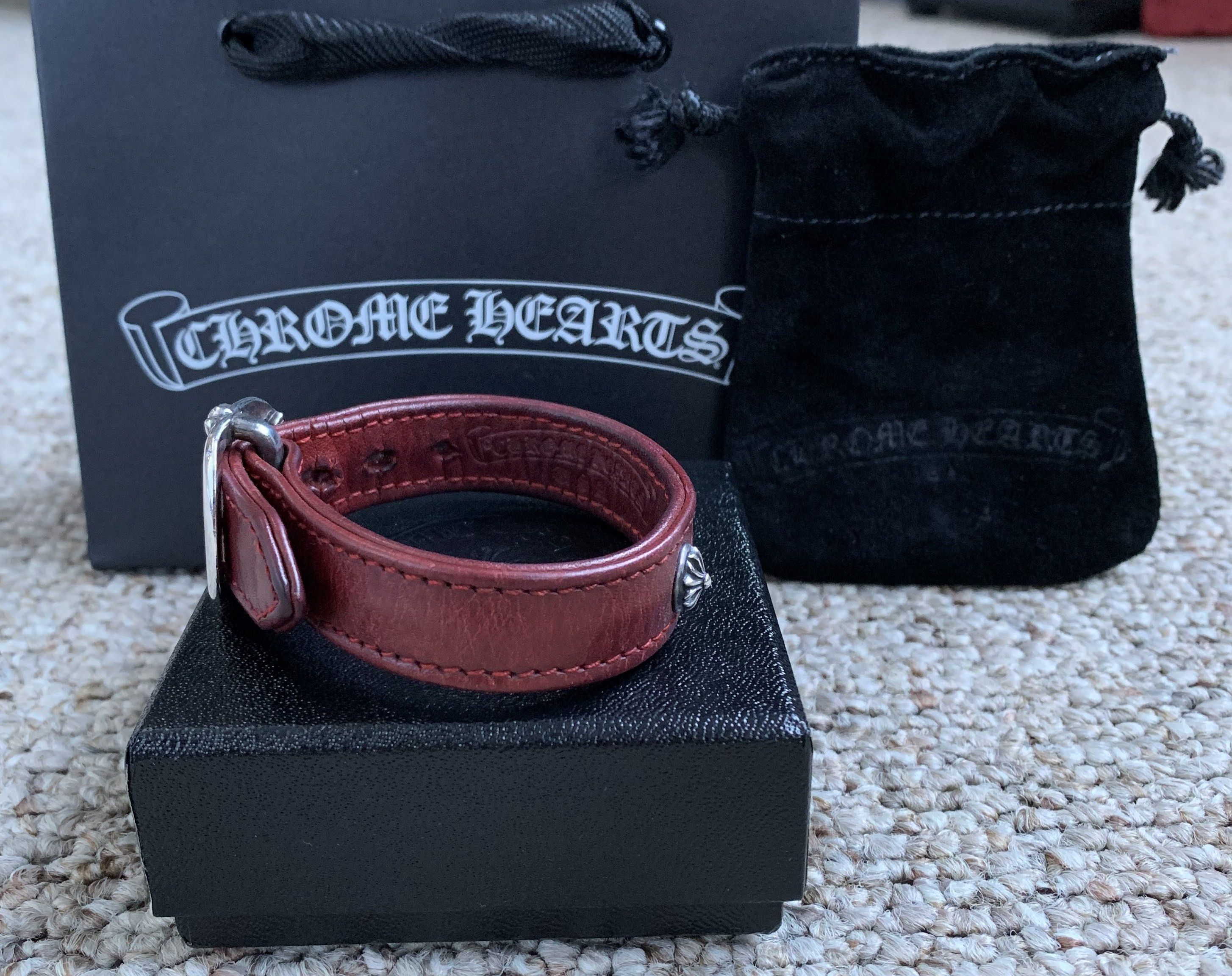 Chrome Hearts Chrome Hearts 15th Anniversary Leather Silver Bracelet Size ONE SIZE - 4 Thumbnail